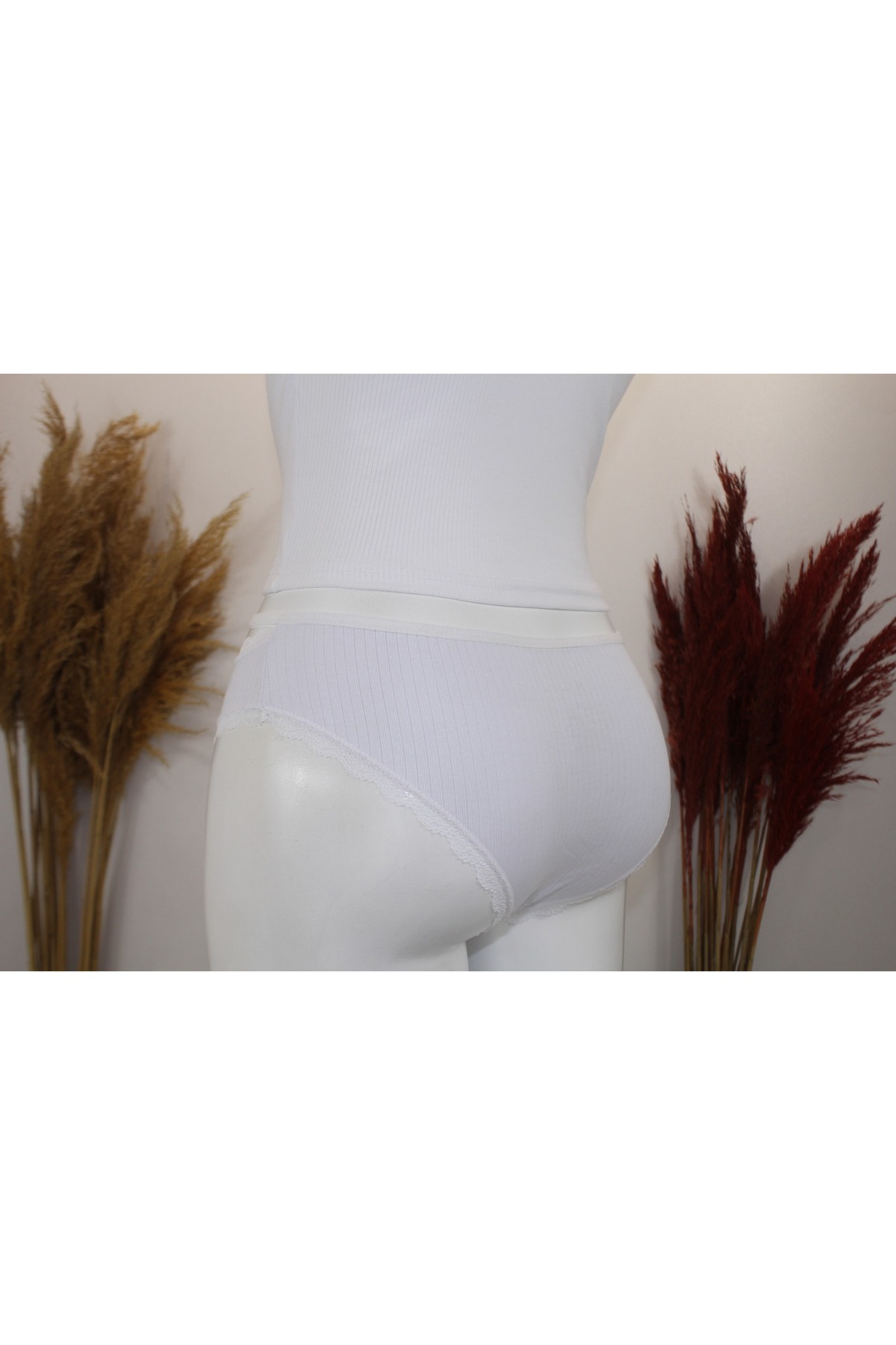 MAVİ QUMSAL Ribana Halkalı Bikini 3'lü Set SİYAH BEYAZ PENBE görsel 4
