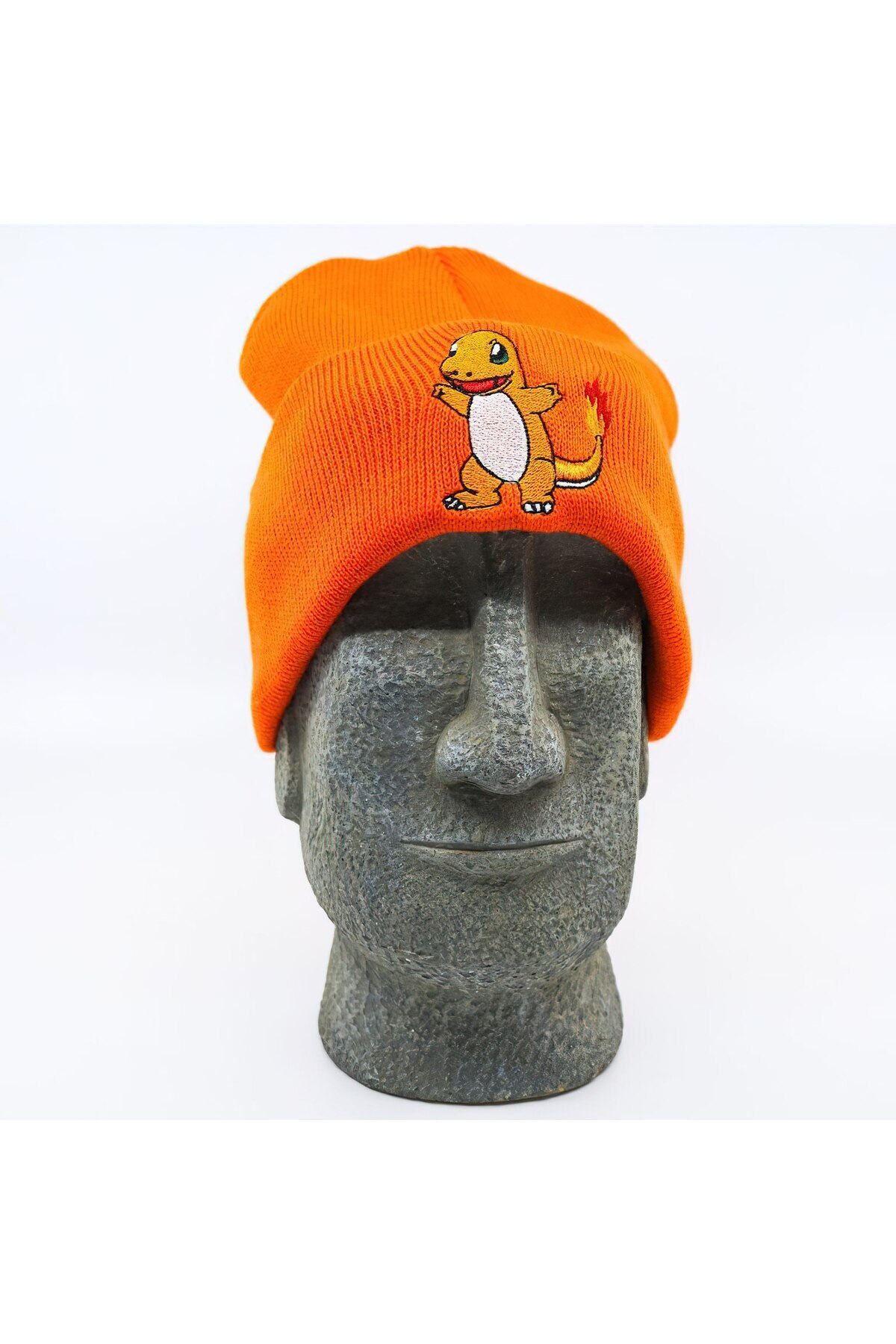 FG KONNİCHİWA KONNİCHİWA Pokémon Charmander Turuncu Örgü Bere, Nakışlı Unisex Anime Bere görsel 3