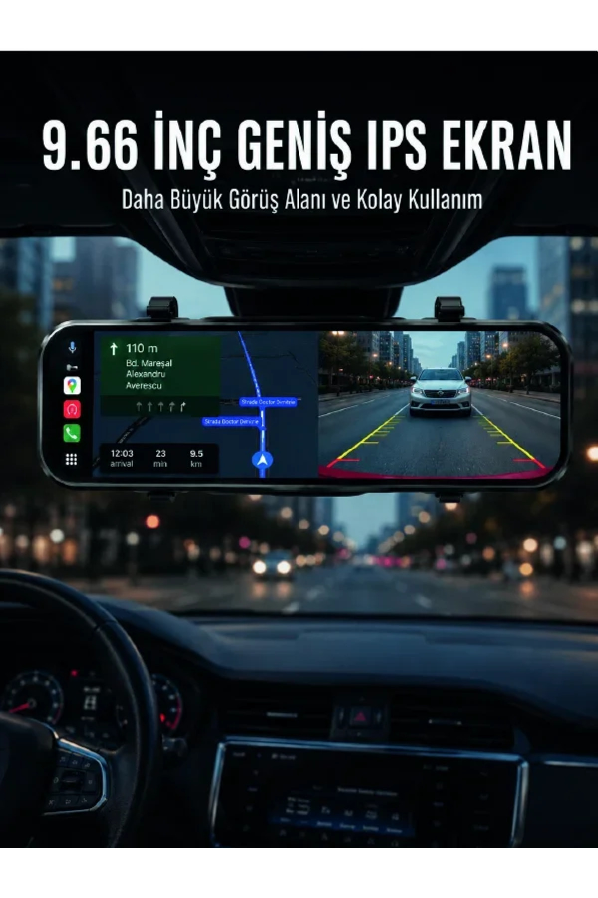 SS HOME CONCEPT Araç İçi Ayna Carplay Dokunmatik Multimedya ve Kamera Kayıt Ekranı