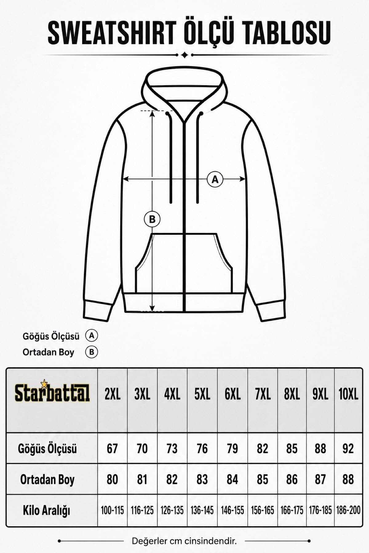Starbattal Büyük Beden Selanik Classic Sweat 23200 SIYAH görsel 3