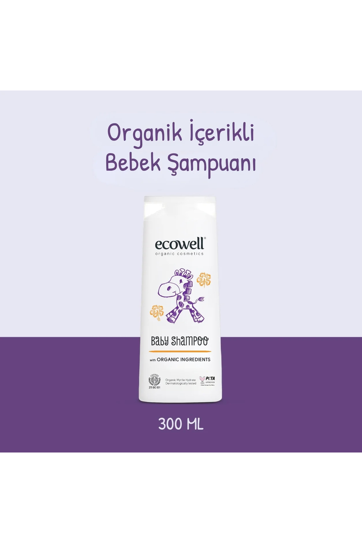 Ecowell Organik İçerikli, Yenidoğan, Bebek Ve Çocuk Şampuanı, Saç Ve Vücut, 300 ml