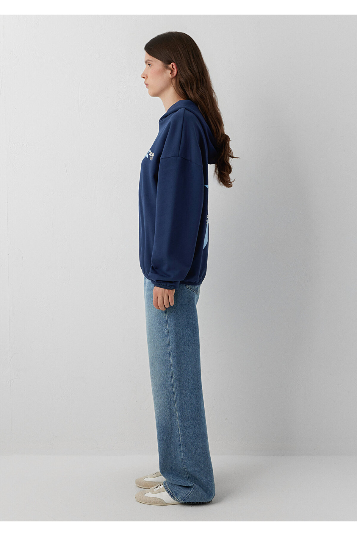 Mavi Kapüşonlu Lacivert Sweatshirt 1S20106-70487 görsel 4