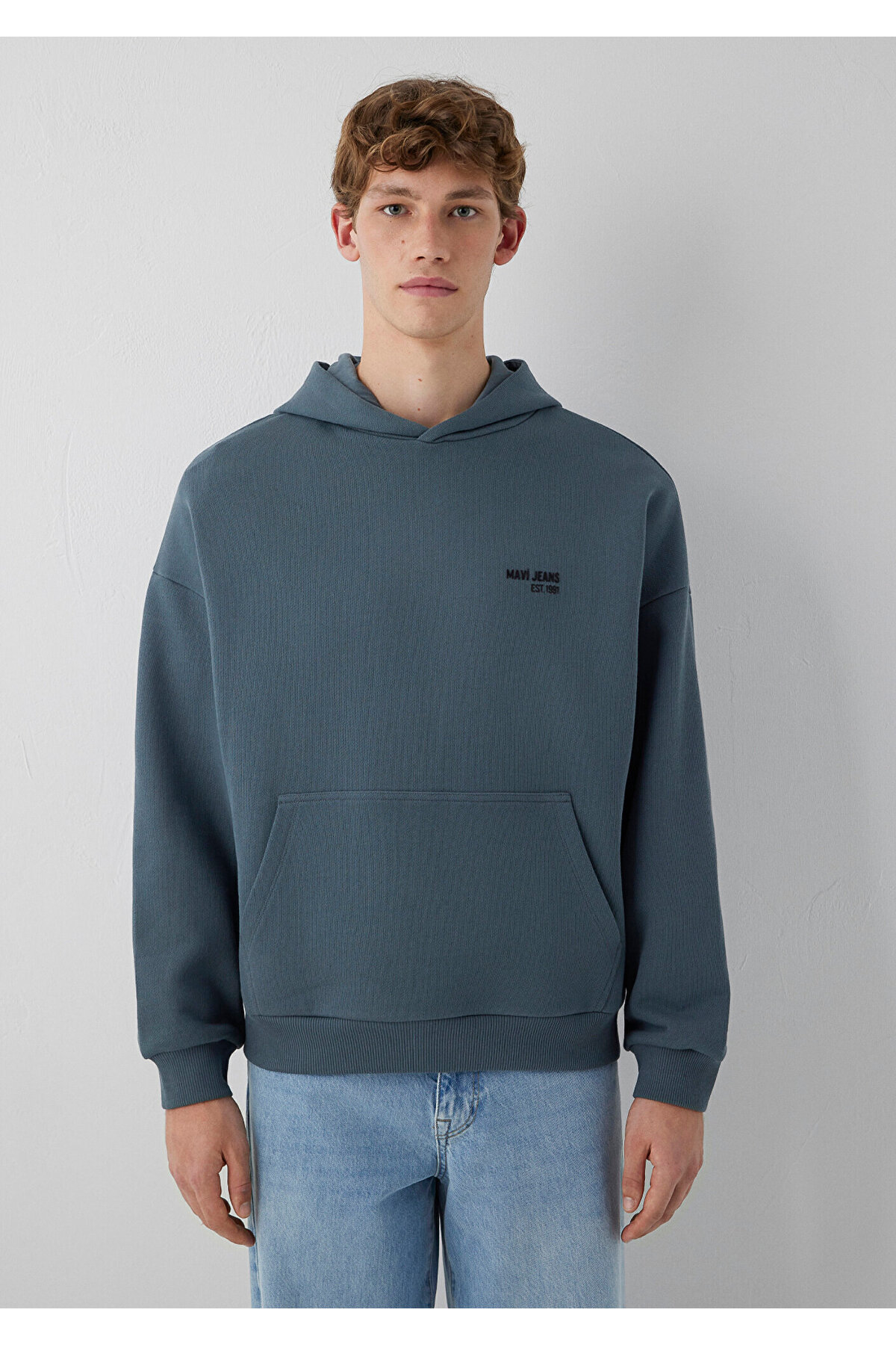 Mavi M0S10676 Jeans Kapüşonlu Erkek Sweatshirt LACİVERT görsel 4