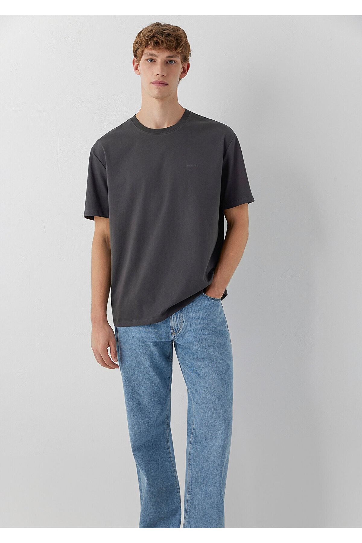 Mavi Jeans Antrasit Basic Tişört Loose Fit / Bol Rahat Kesim 0613681-70092 görsel 2
