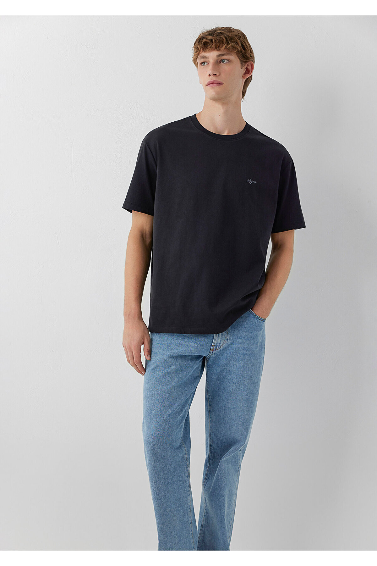 Mavi Mvjns Siyah Basic Tişört Loose Fit / Bol Rahat Kesim 0613680-900 görsel 2