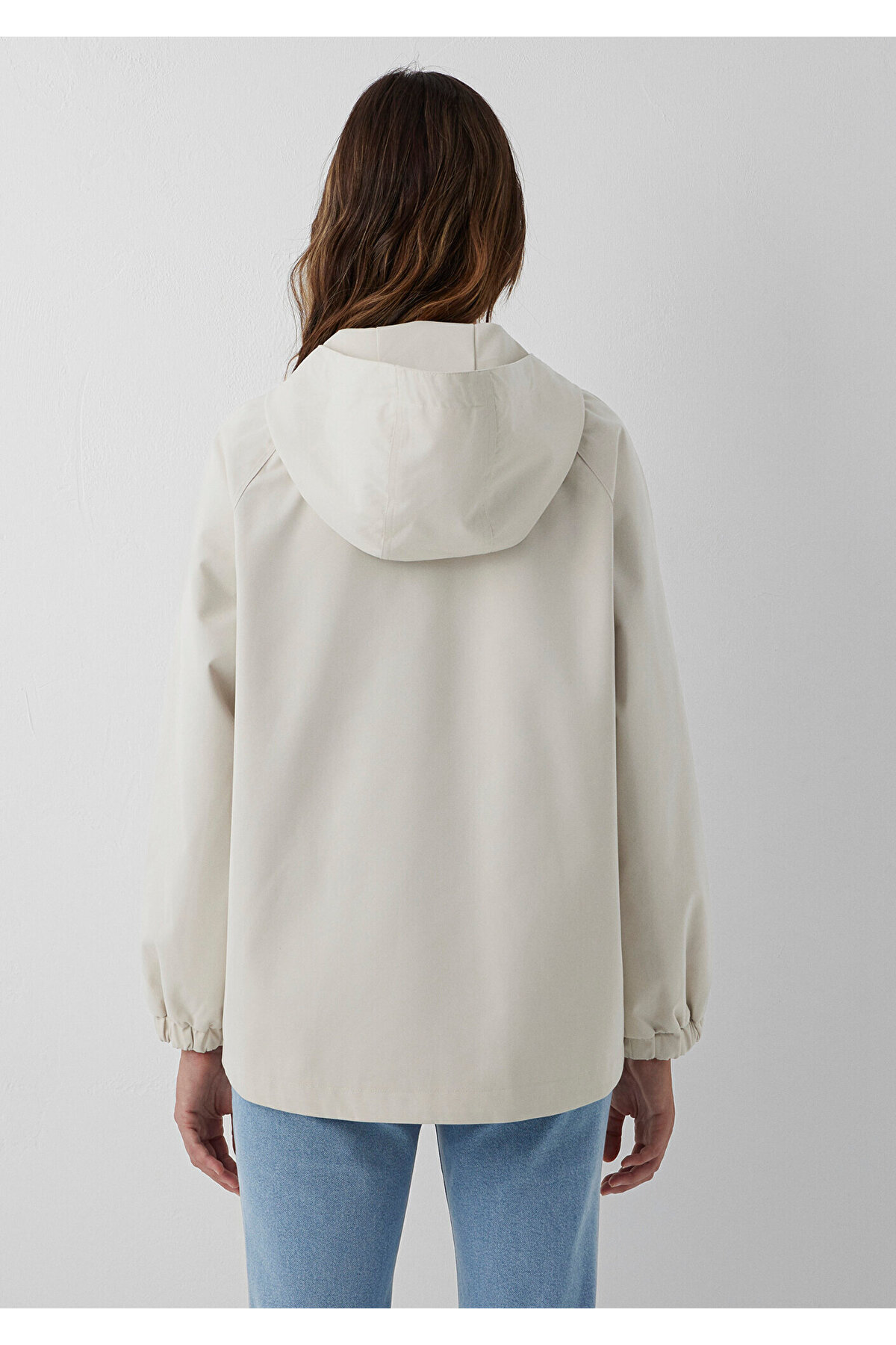 Mavi Kapüşonlu Bej Ceket Loose Fit / Bol Rahat Kesim 1110014-70143 görsel 4