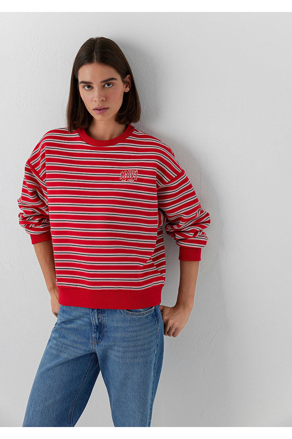 Mavi Kırmızı Sweatshirt 1S20092-86680