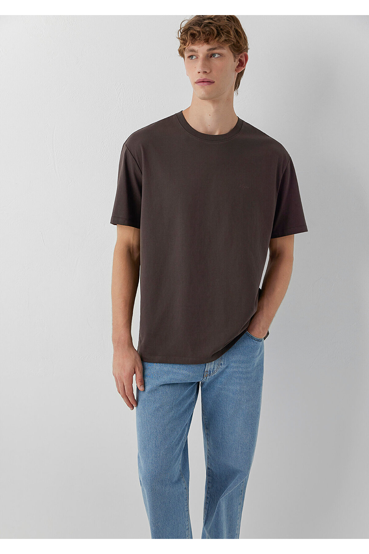 Mavi Mvjns Kahverengi Basic Tişört Loose Fit / Bol Rahat Kesim 0613680-70219 görsel 2