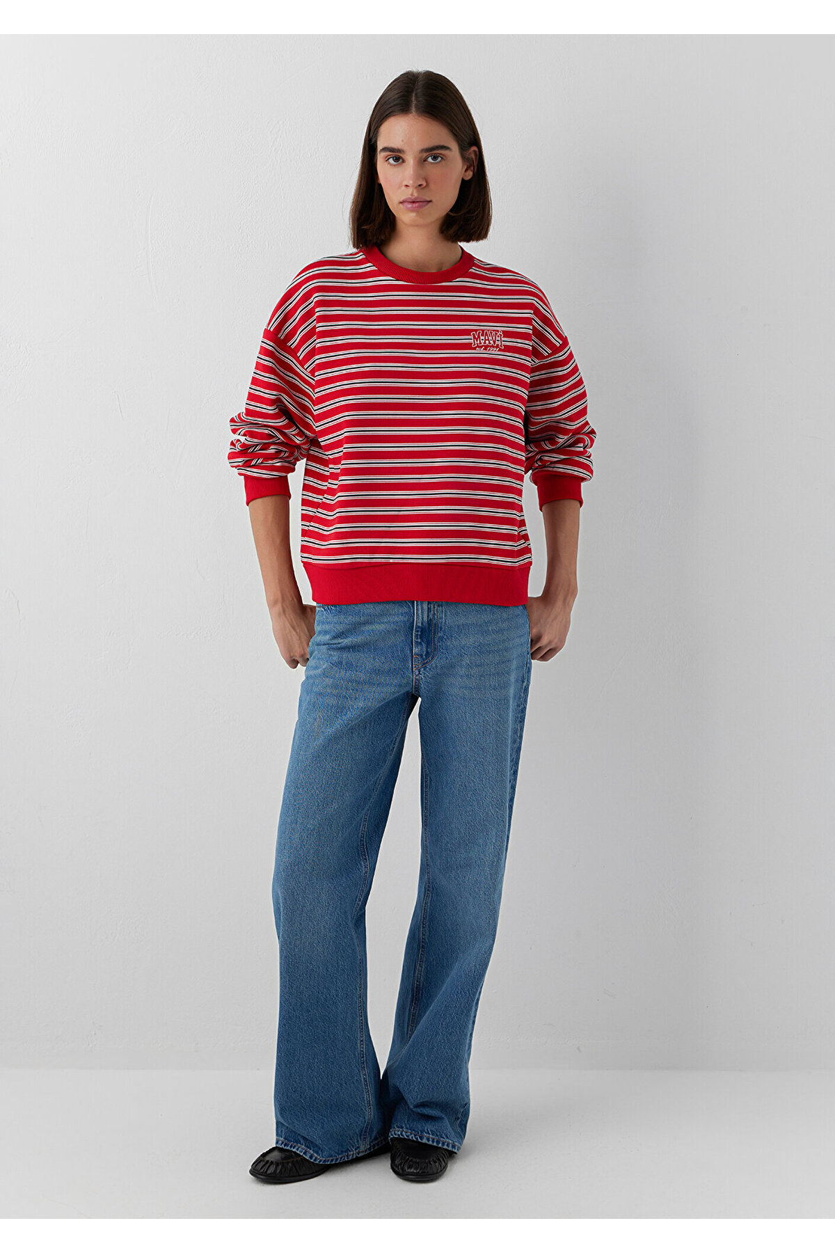 Mavi Kırmızı Sweatshirt 1S20092-86680 görsel 3