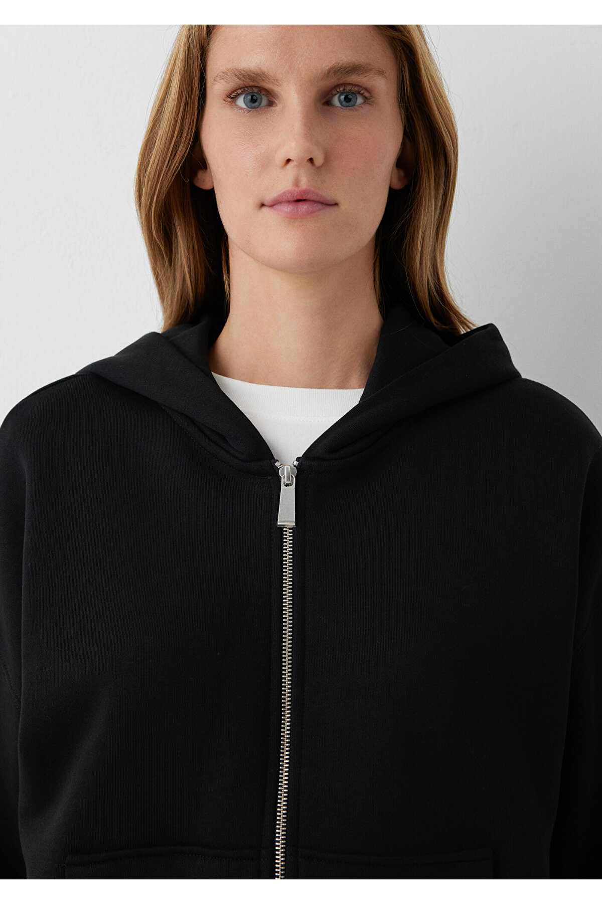 Mavi FERMUARLI BASIC SWEATSHIRT Siyah görsel 6