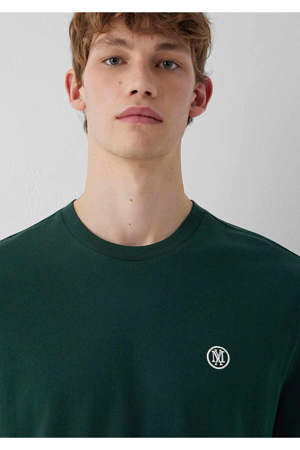 Mavi Logo İşlemeli Yeşil Basic Tişört Loose Fit / Bol Rahat Kesim 067074-85173 görsel 6