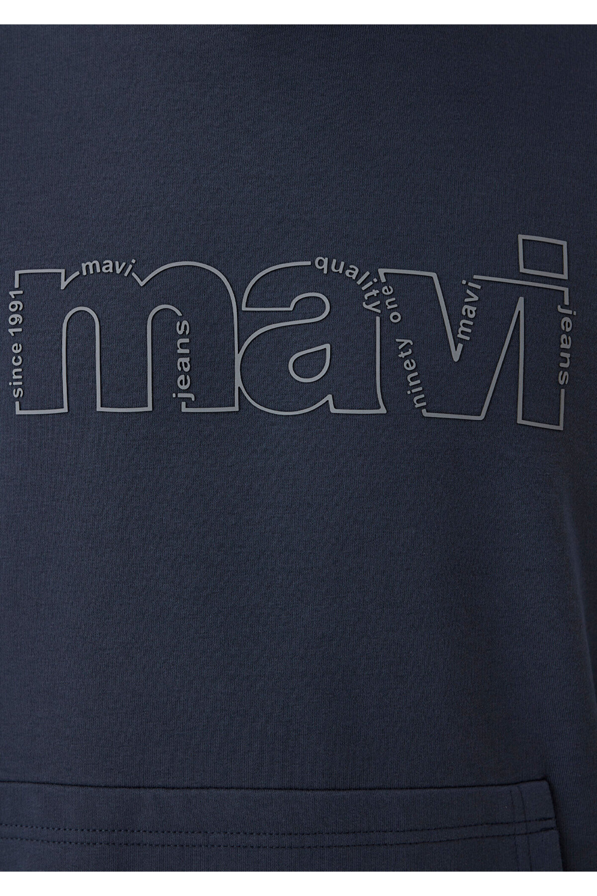Mavi M0S10196 Logo Baskılı Kapüşonlu Erkek Sweatshirt FÜME görsel 7