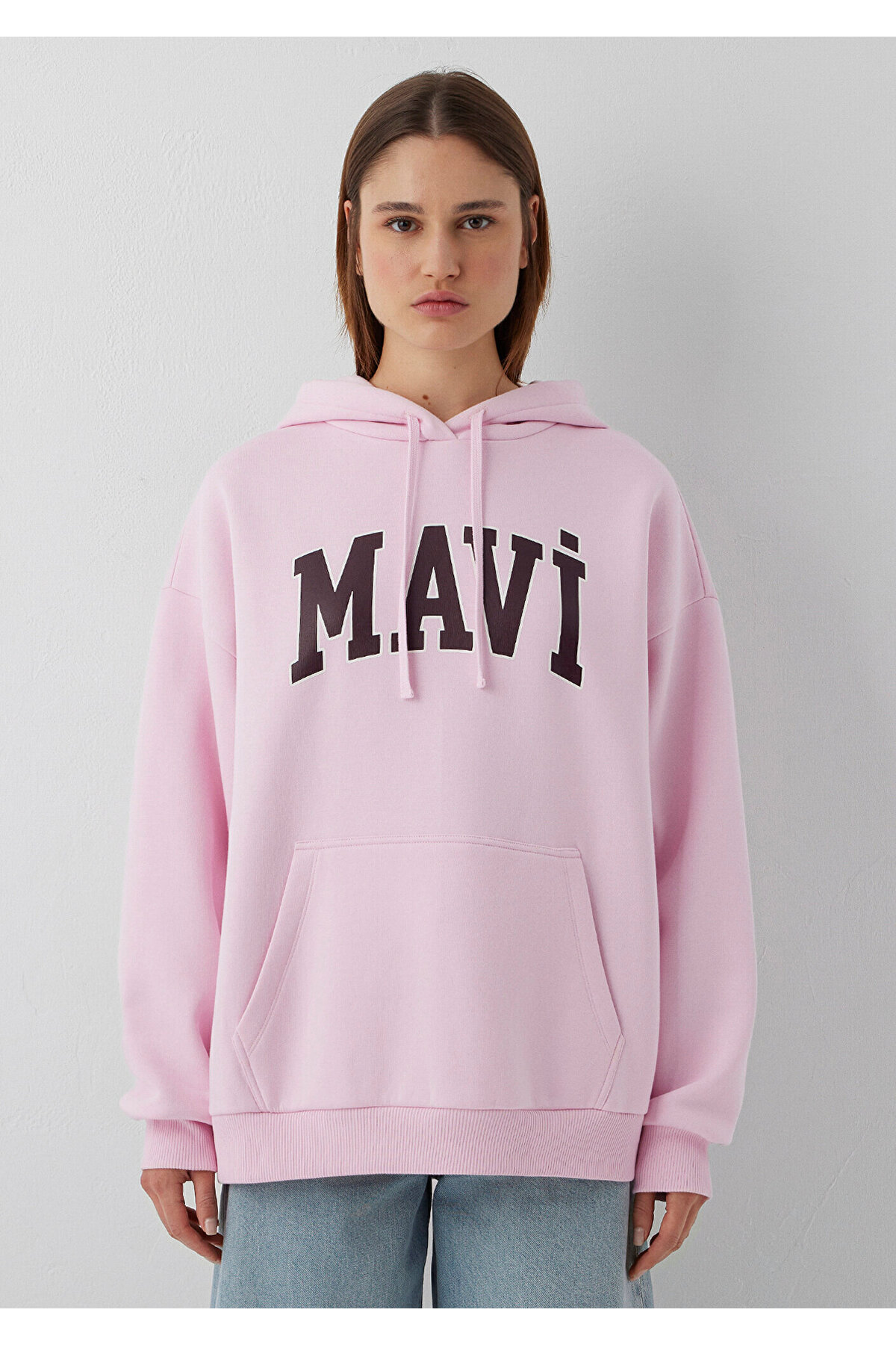 Mavi Logo Baskılı Kapüşonlu Pembe Sweatshirt 1600361-86959 görsel 4