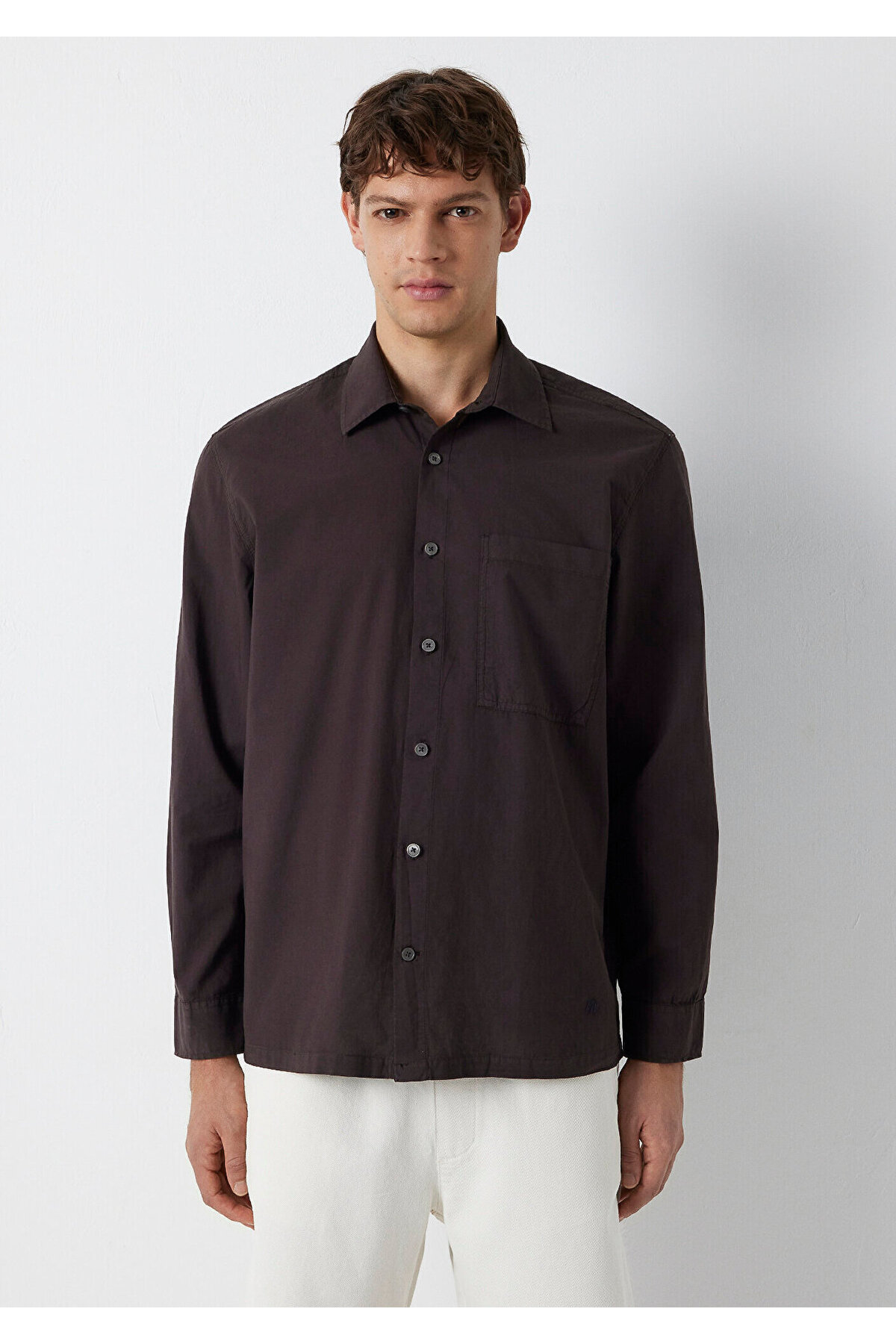 Mavi M Nakış DetaylıKahverengi Gömlek Loose Fit / Bol Rahat Kesim 0212140-70220 görsel 3