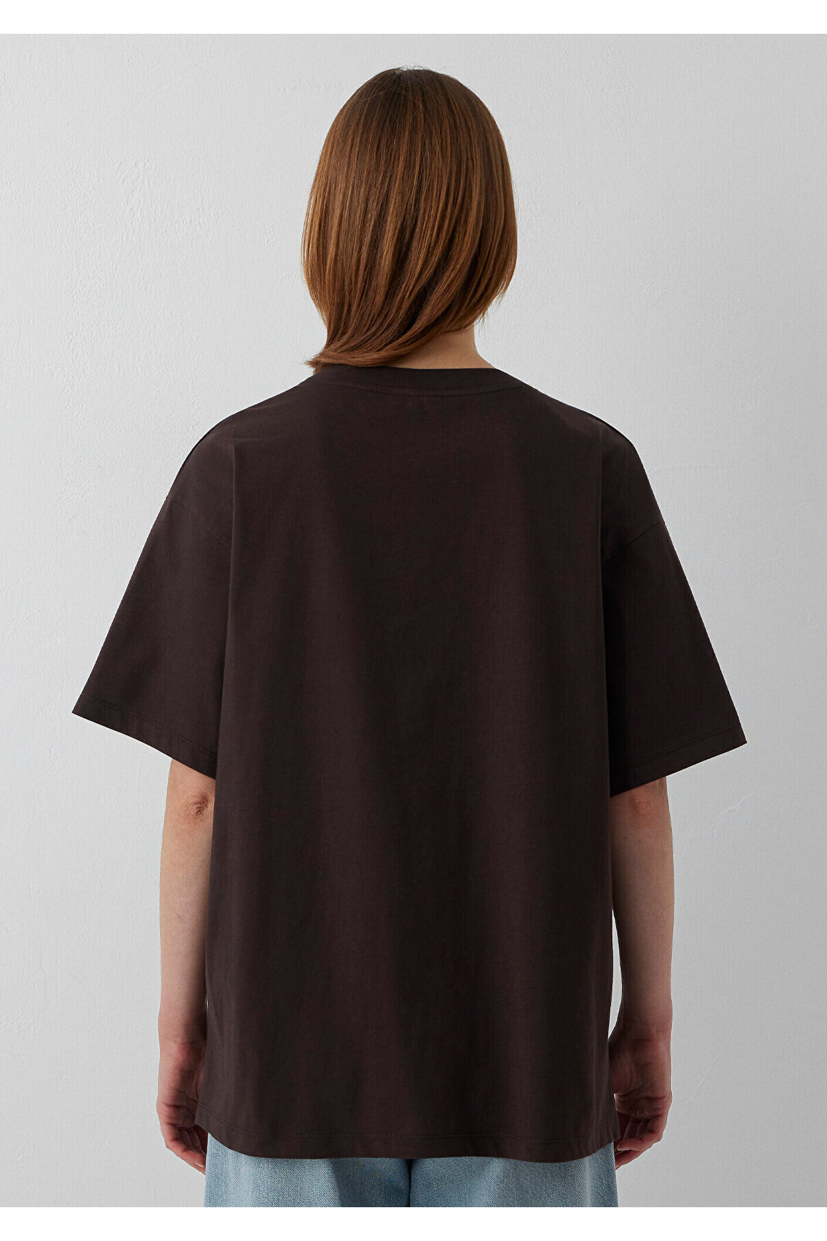 Mavi Logo Baskılı Kahverengi Tişört Oversize / Geniş Kesim 1600843-70240 görsel 6