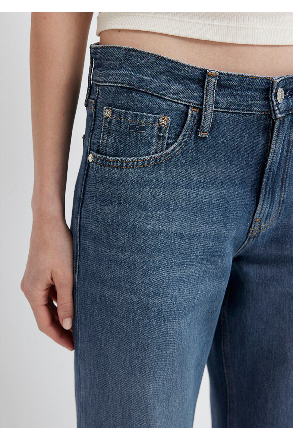 Mavi Lovely Classic Denim Puslu Koyu Jean Pantolon 1012645-A3167 görsel 8
