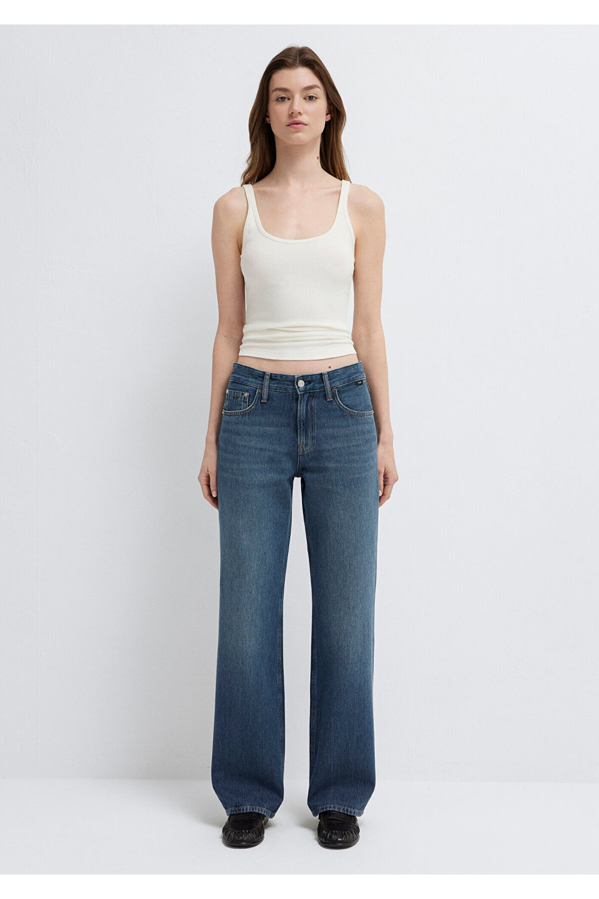 Mavi Lovely Classic Denim Puslu Koyu Jean Pantolon 1012645-A3167 görsel 4