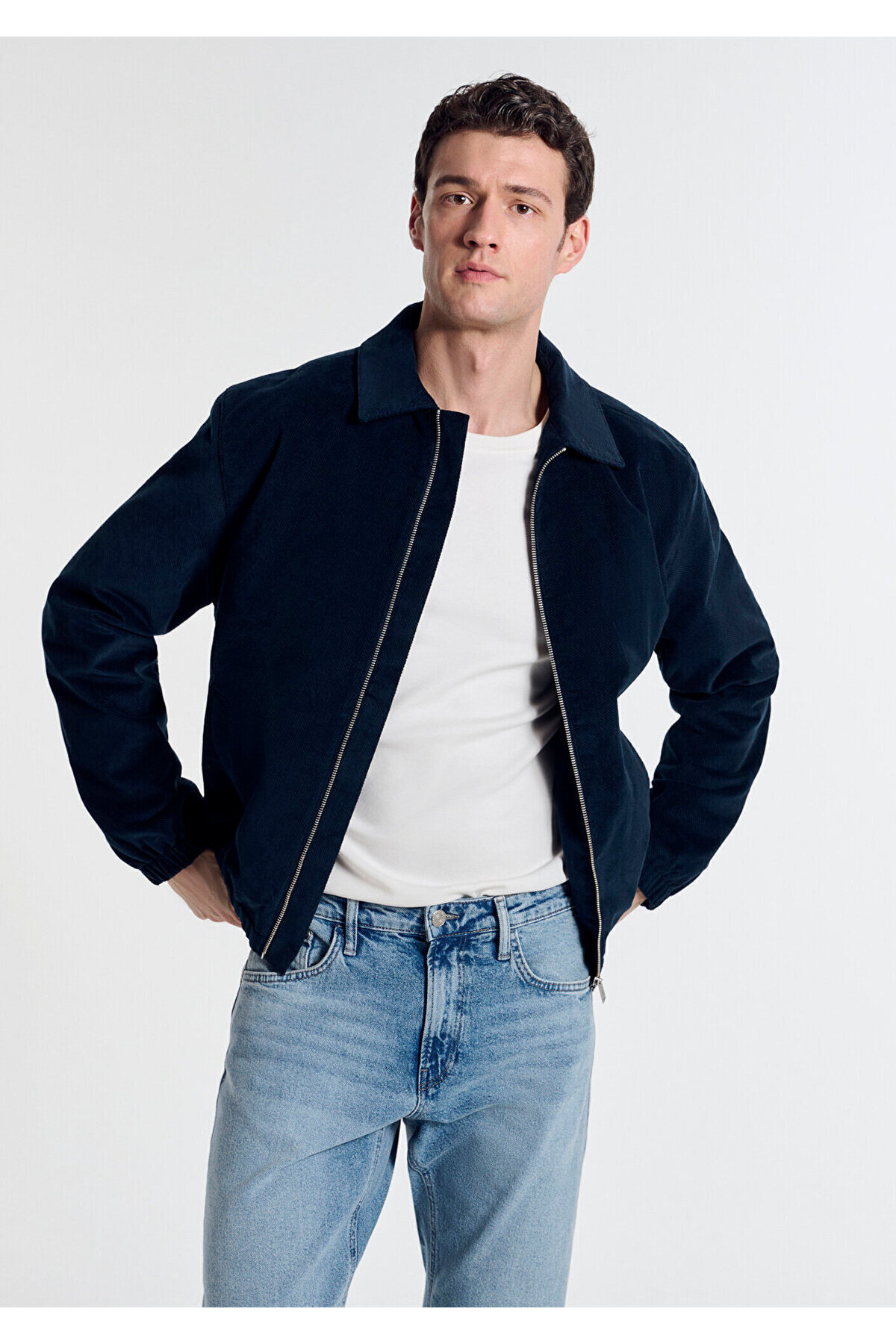 Mavi Lacivert Kadife Ceket Loose Fit / Bol Rahat Kesim 0110952-80872