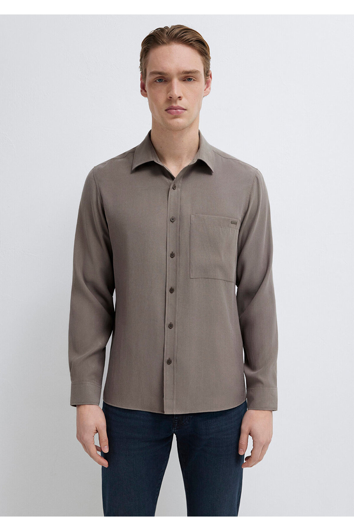 Mavi Soft Premium Kahverengi Gömlek Regular Fit / Normal Kesim 0212010-87875 görsel 4