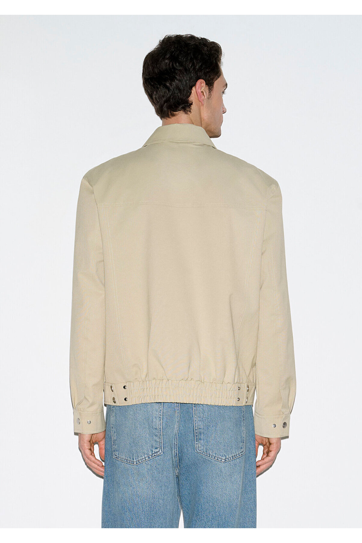 Mavi Cep Detaylı Bej Ceket Loose Fit / Bol Rahat Kesim 0110777-70186 görsel 7