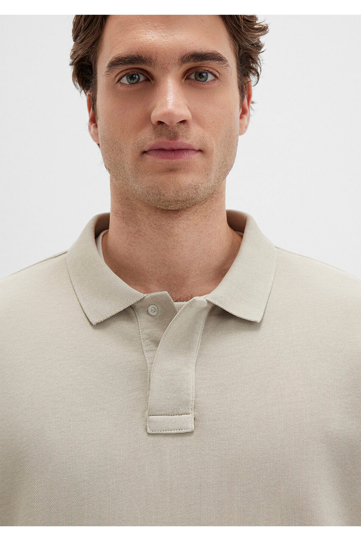 Mavi Bej Polo Sweatshirt 0S10323-70146 görsel 5