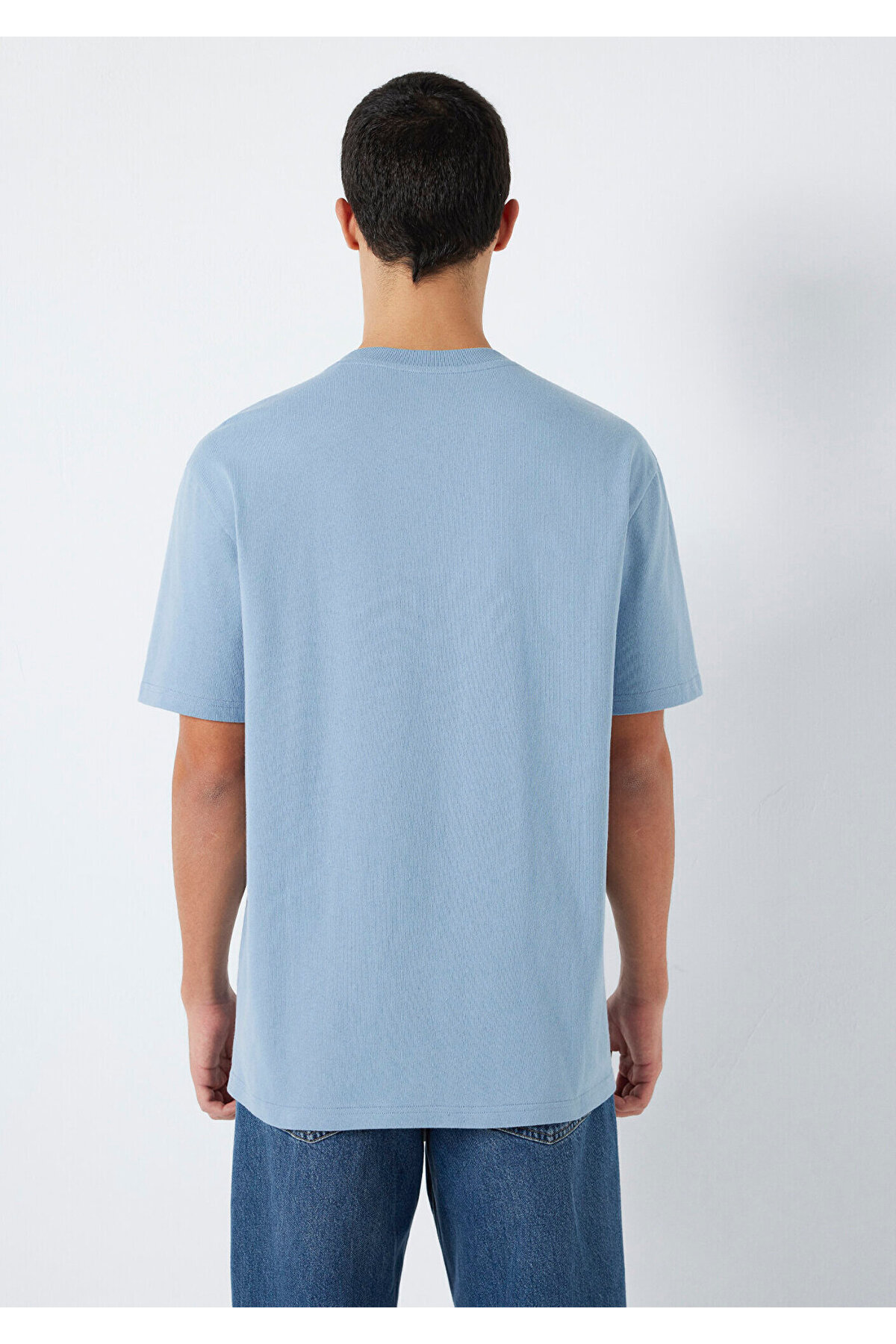Mavi Baskılı Tişört Loose Fit / Bol Rahat Kesim 0613184-86998 görsel 5