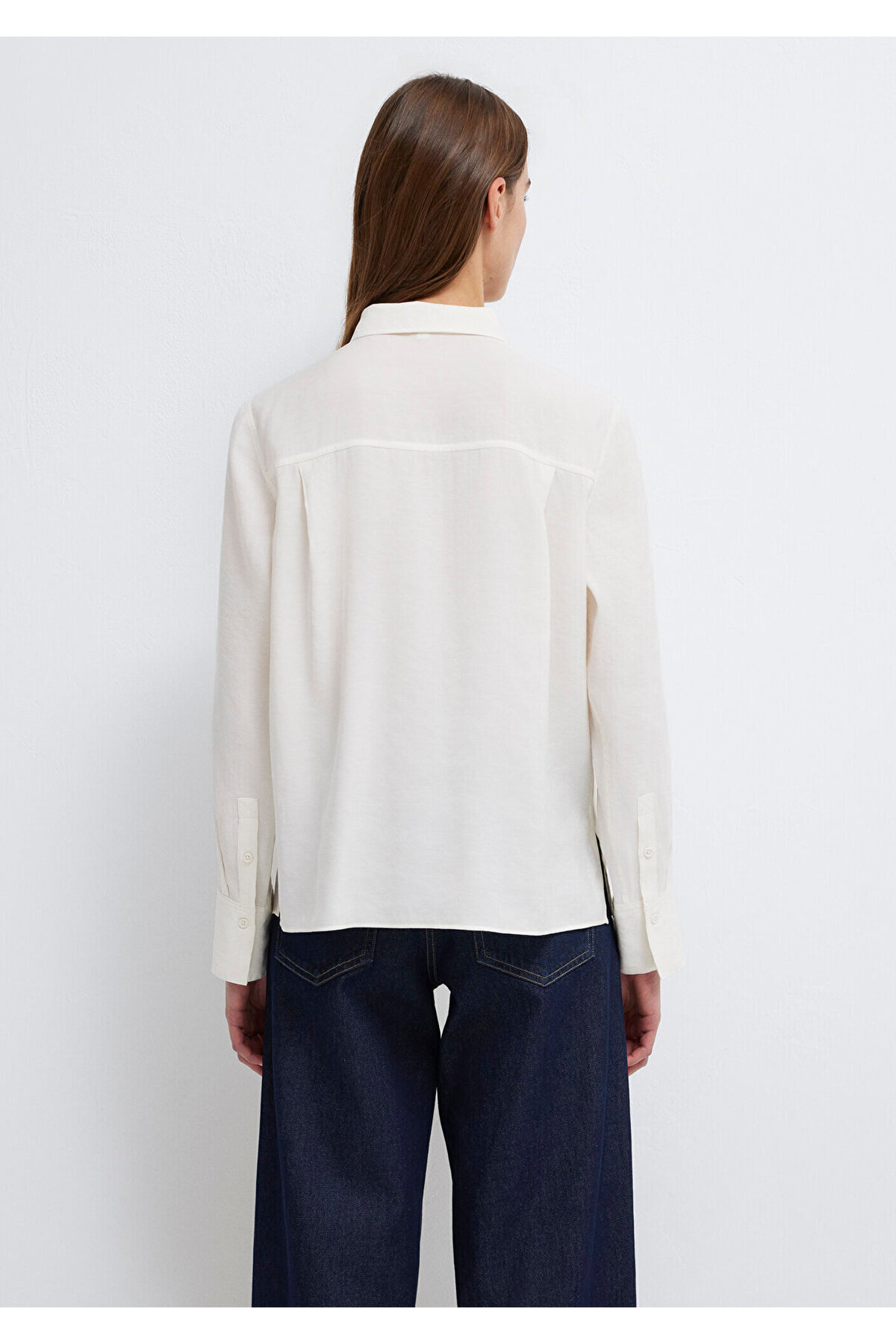 Mavi Ekru (TENCEL™) Liyosel Karışımlı Gömlek Regular Fit / Normal Kesim 1211374-70057 görsel 6