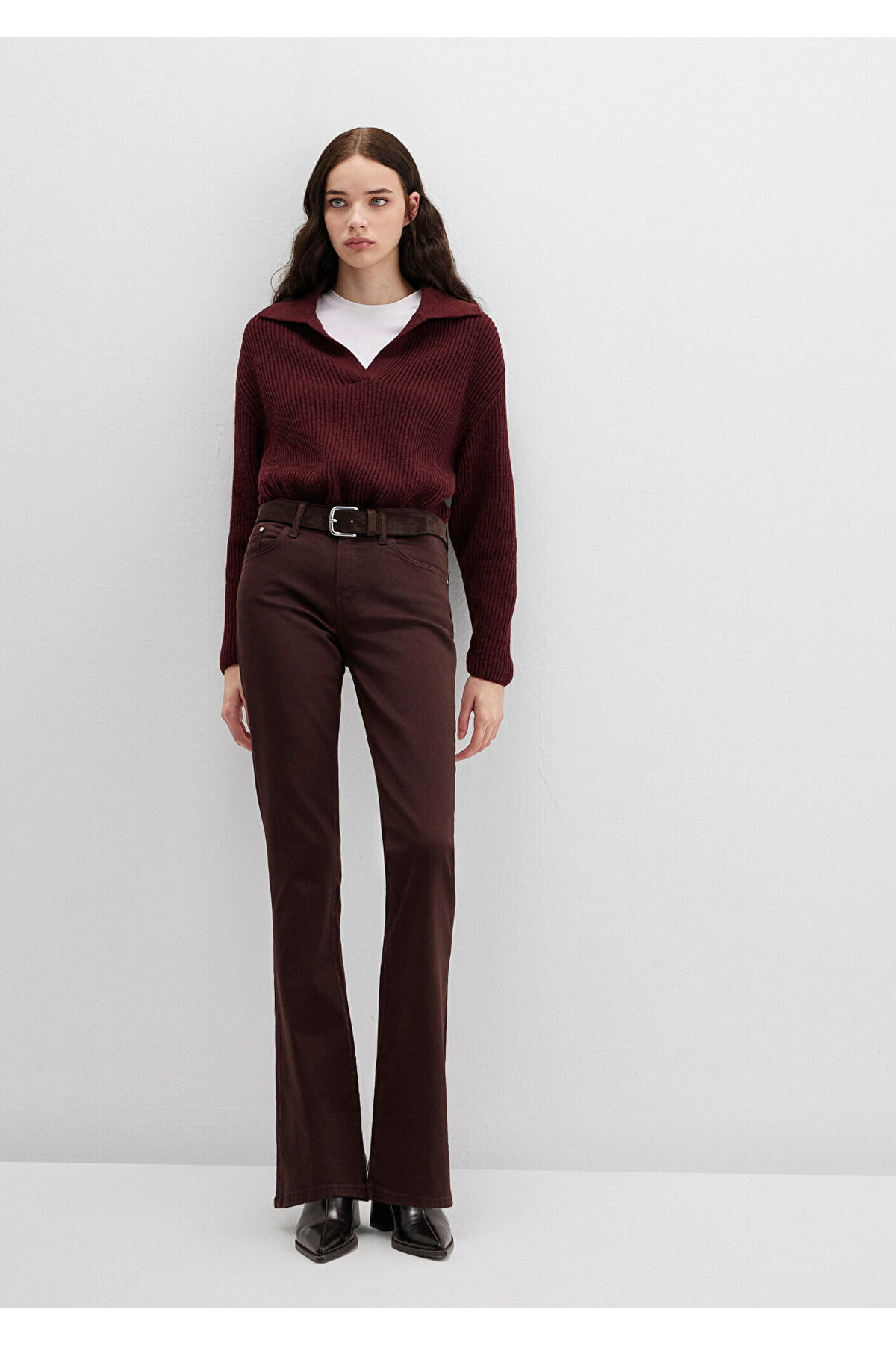 Mavi Molly Everday Kahverengi Gabardin Pantolon 1013691199 görsel 2
