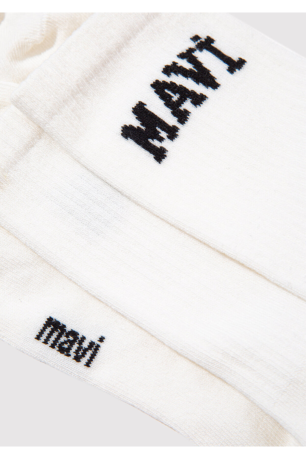 Mavi Logo Baskılı Beyaz Soket Çorap 1912726-23248 görsel 2
