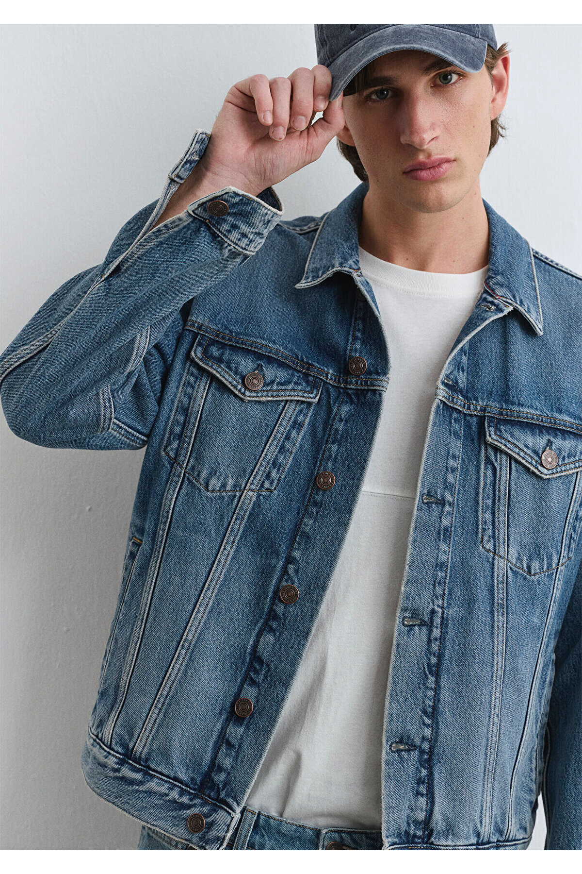 Mavi Ray Classic Denim Vintage İndigo Mavisi Jean Ceket 0110273-89412 görsel 2