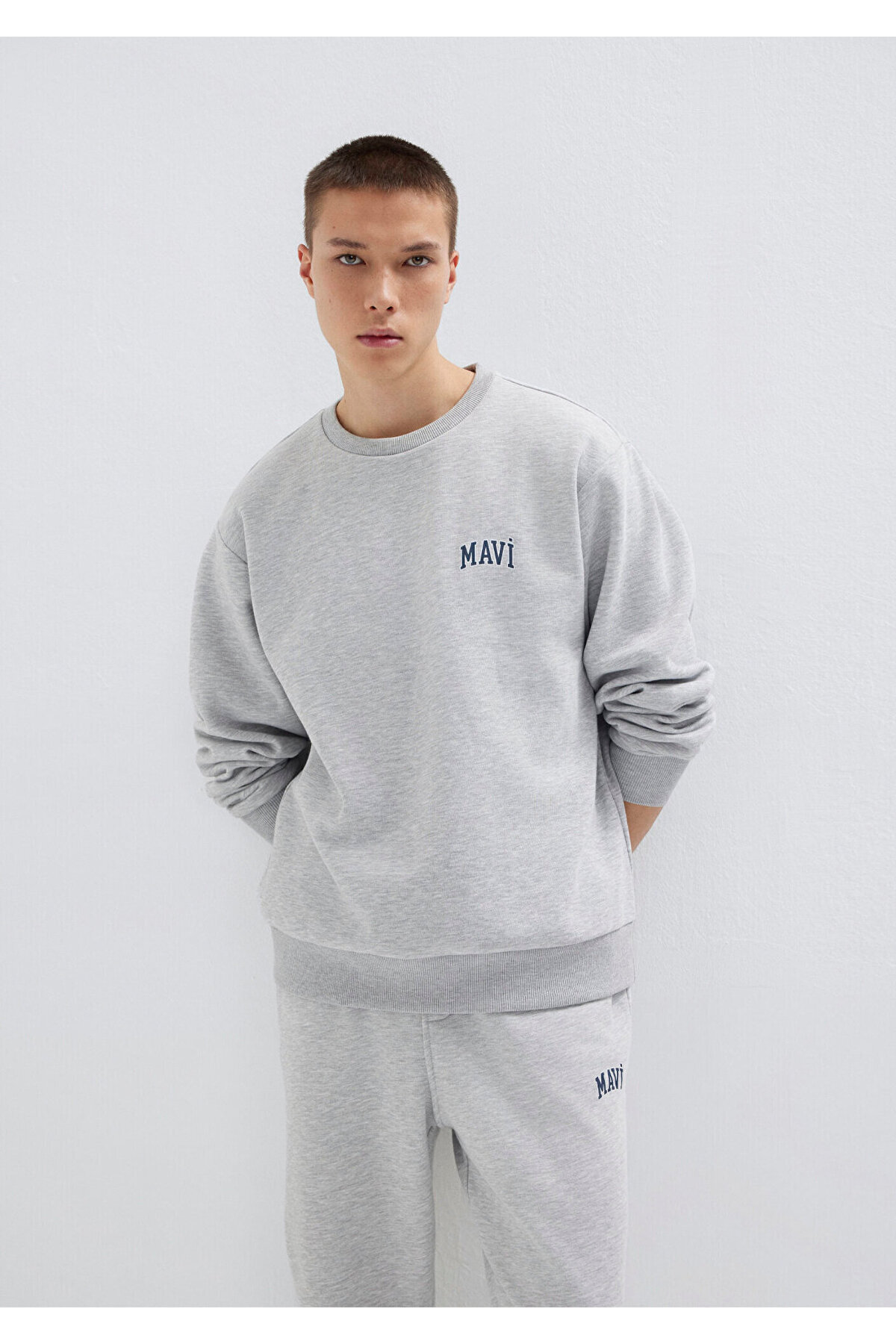 Mavi Logo Baskılı Gri Sweatshirt 0611716-80018 görsel 2