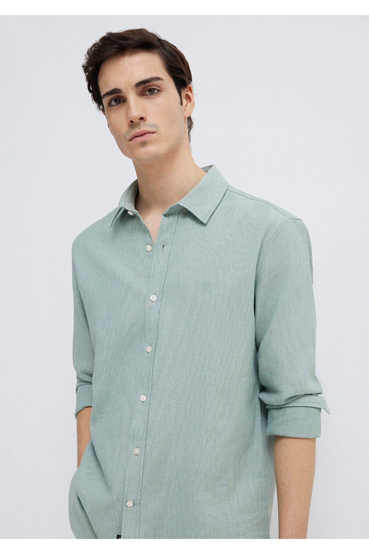Mavi Yeşil Gömlek Slim Fit / Dar Kesim 0211656-71478 görsel 2