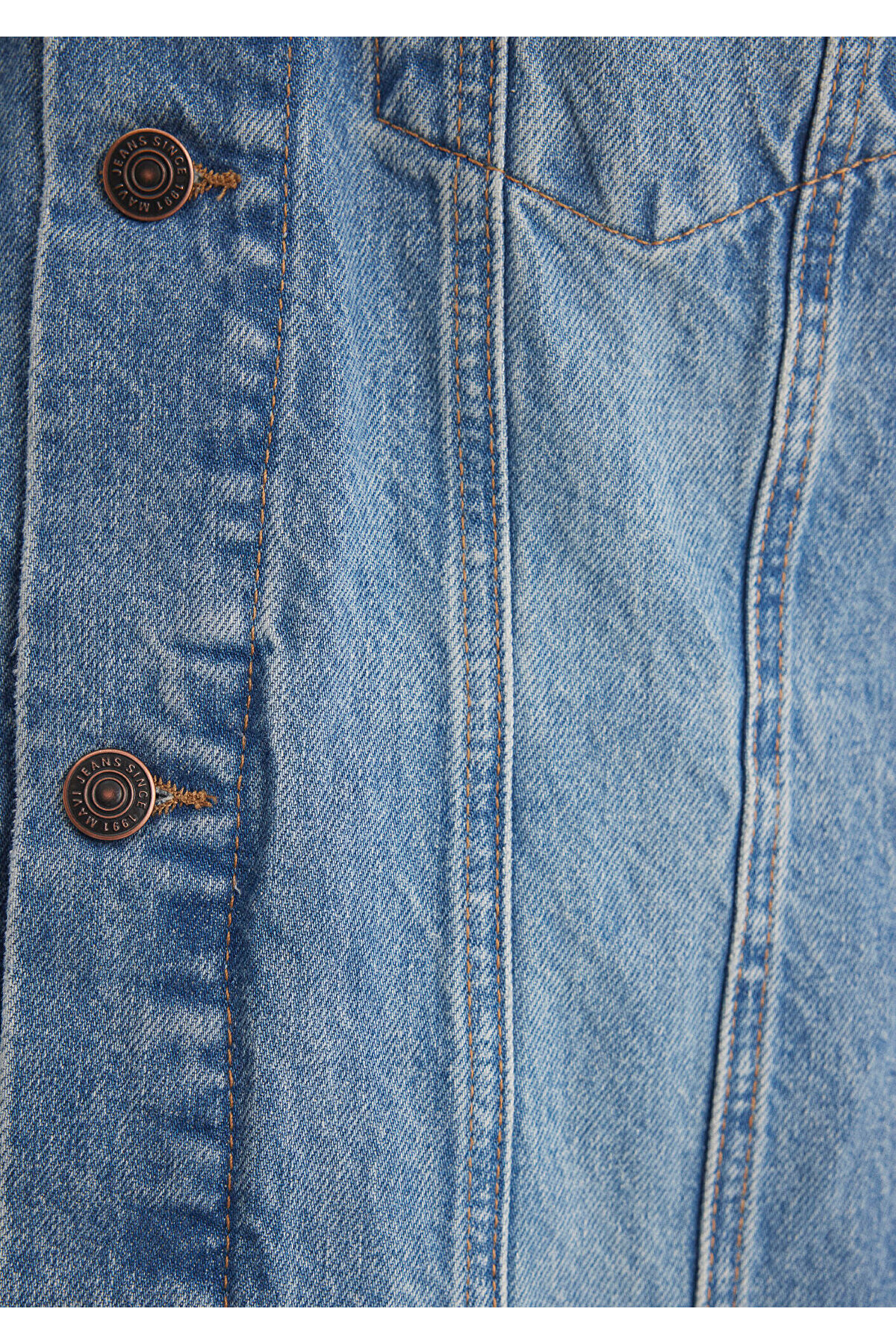 Mavi Drake Classic Denim Puslu Indigo Mavi Jean Ceket 010143-89136 görsel 8