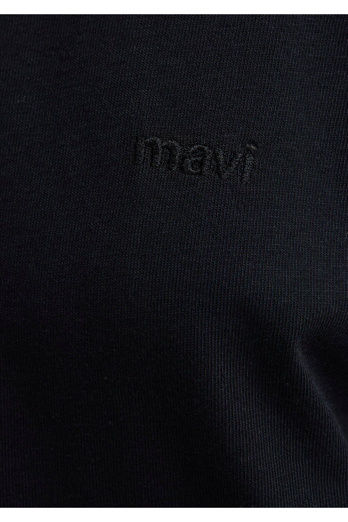 Mavi Nakışlı Siyah Basic Tişört Loose Fit / Bol Rahat Kesim 1613225-900 görsel 7