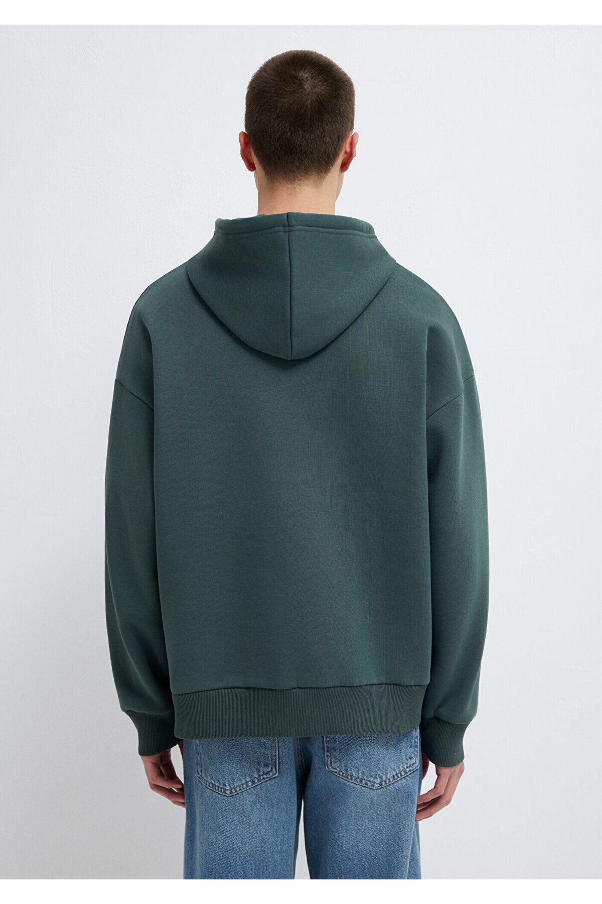 Mavi Logo Baskılı Kapüşonlu Yeşil Sweatshirt 067149-71598 görsel 5