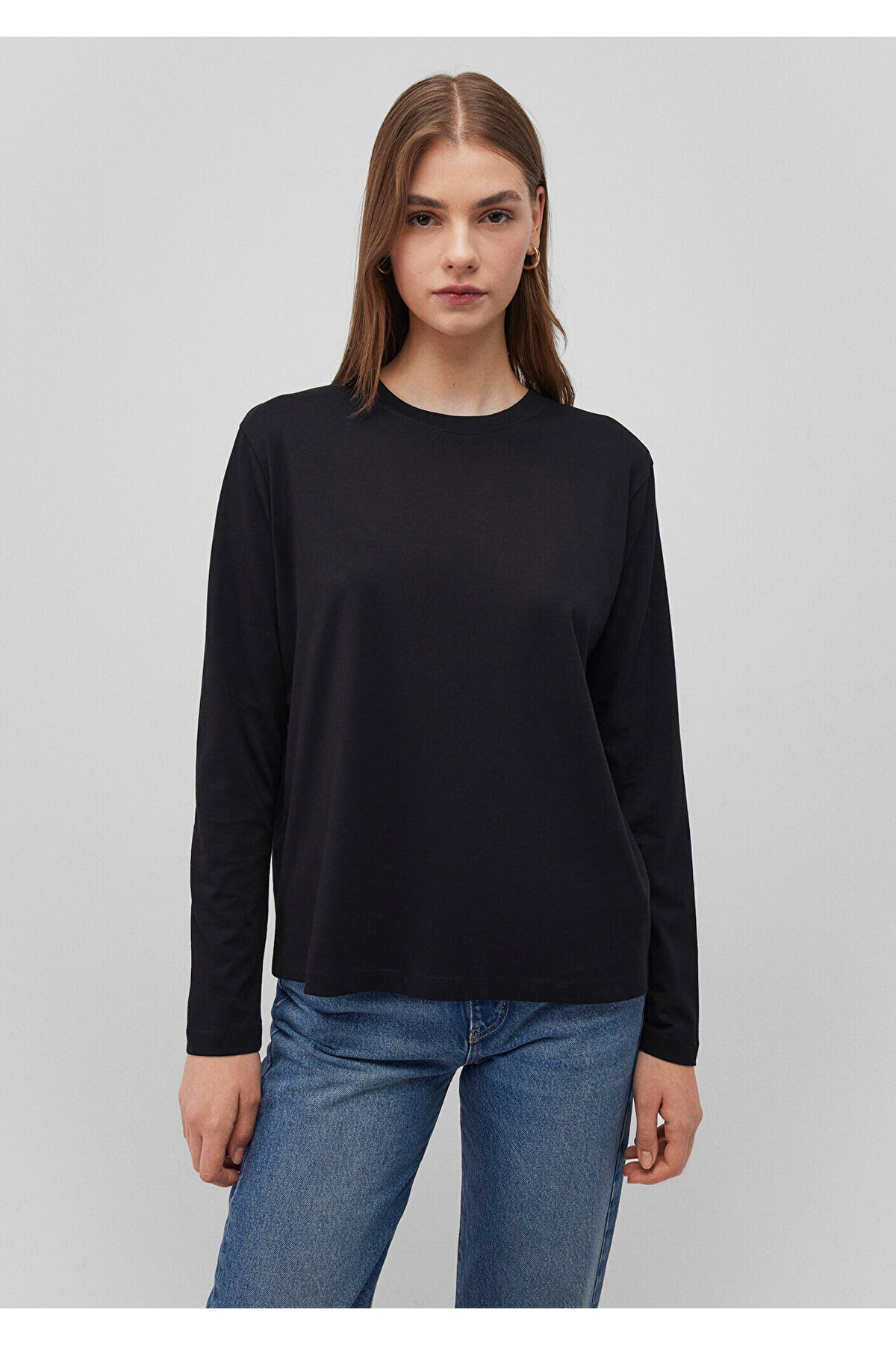 Mavi 2li Uzun Kollu Siyah Basic Tişört Loose Fit / Bol Rahat Kesim 1613039-900 görsel 8