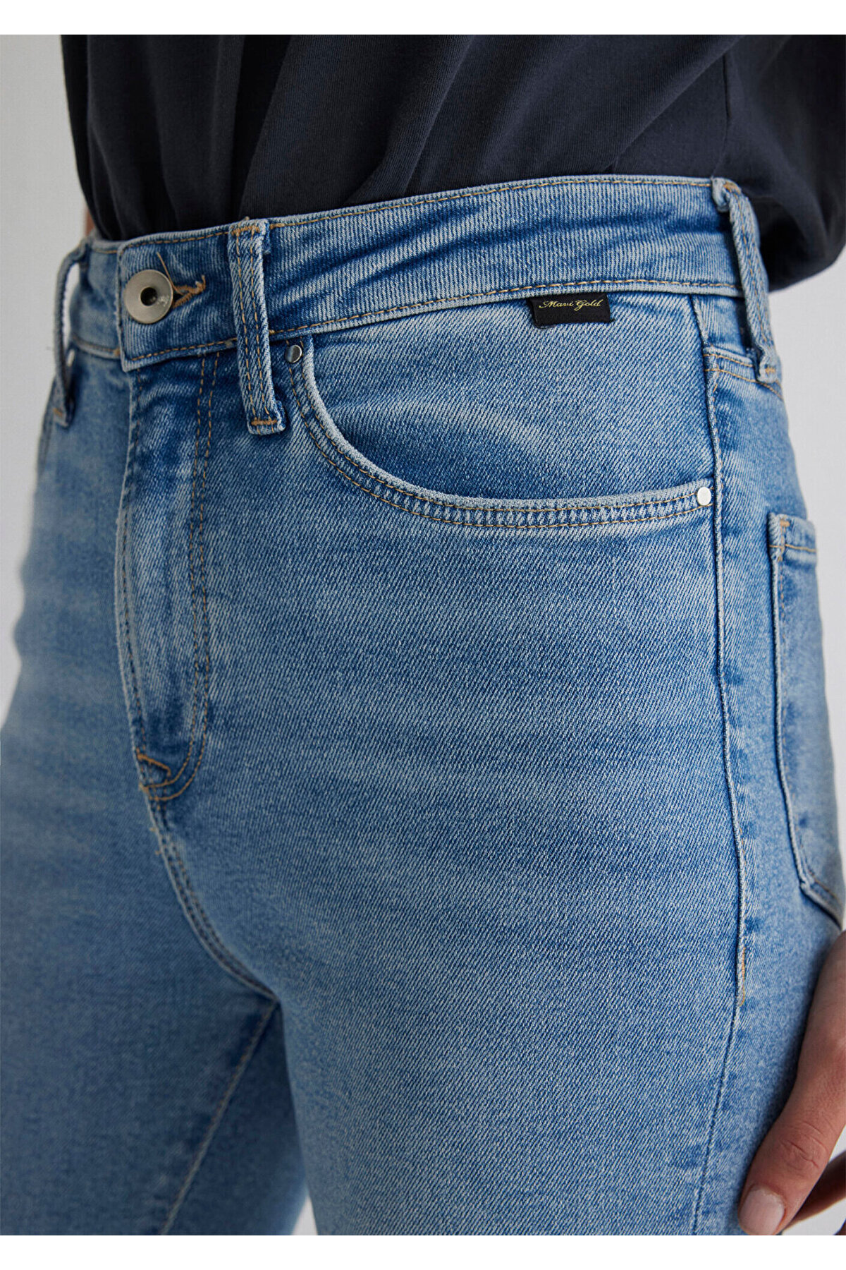 Mavi Serenay Gold Shape Puslu Indigo Mavisi Jean Pantolon 100980-80533 görsel 6