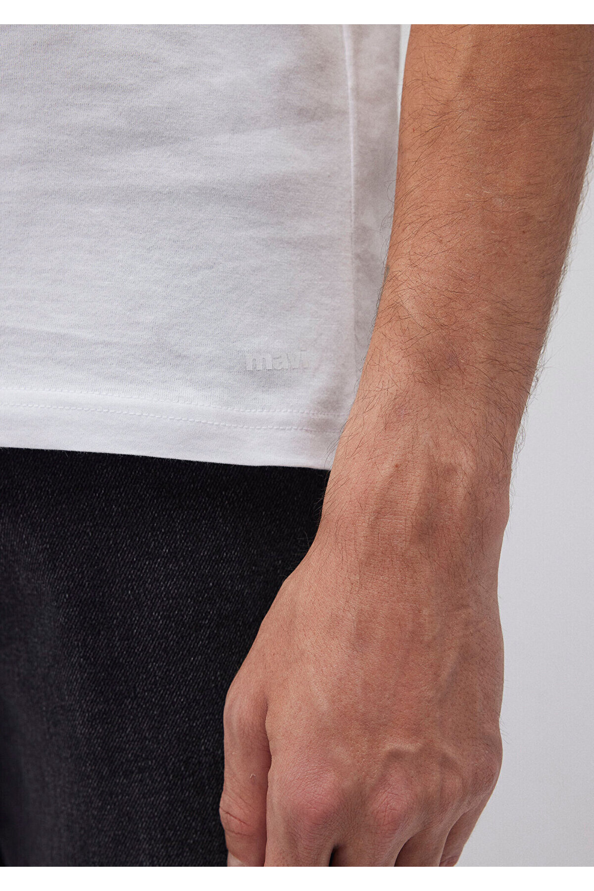 Mavi 2li Bisiklet Yaka Erkek Basic Tişört Slim Fit / Dar Kesim 0611288-620 görsel 8
