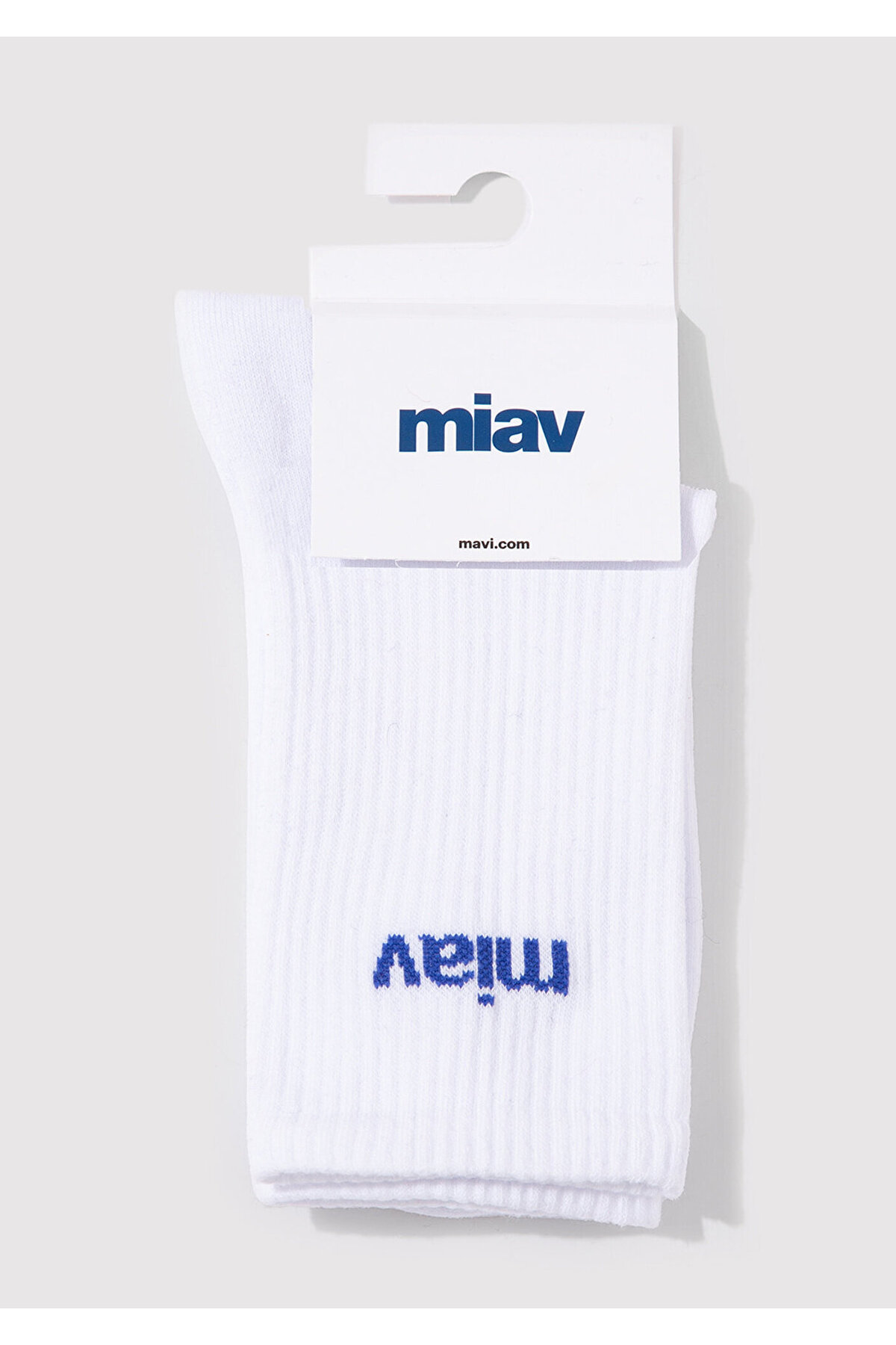 Mavi Miav Baskılı Beyaz Soket Çorap 1912598-620 görsel 2