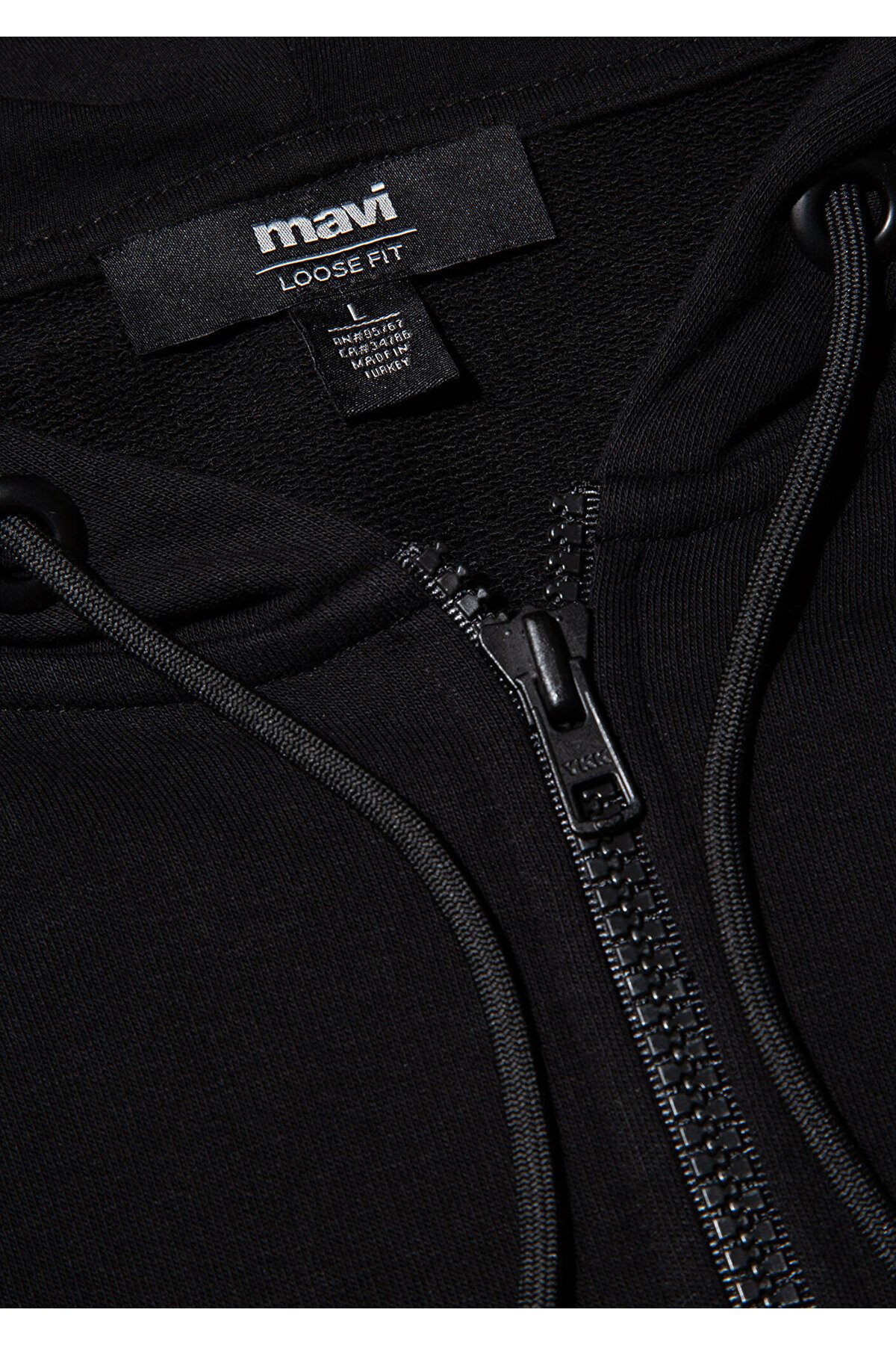 Mavi MVJNS Logo Baskılı Fermuarlı Kapüşonlu Siyah Sweatshirt 0S10193-900 görsel 8