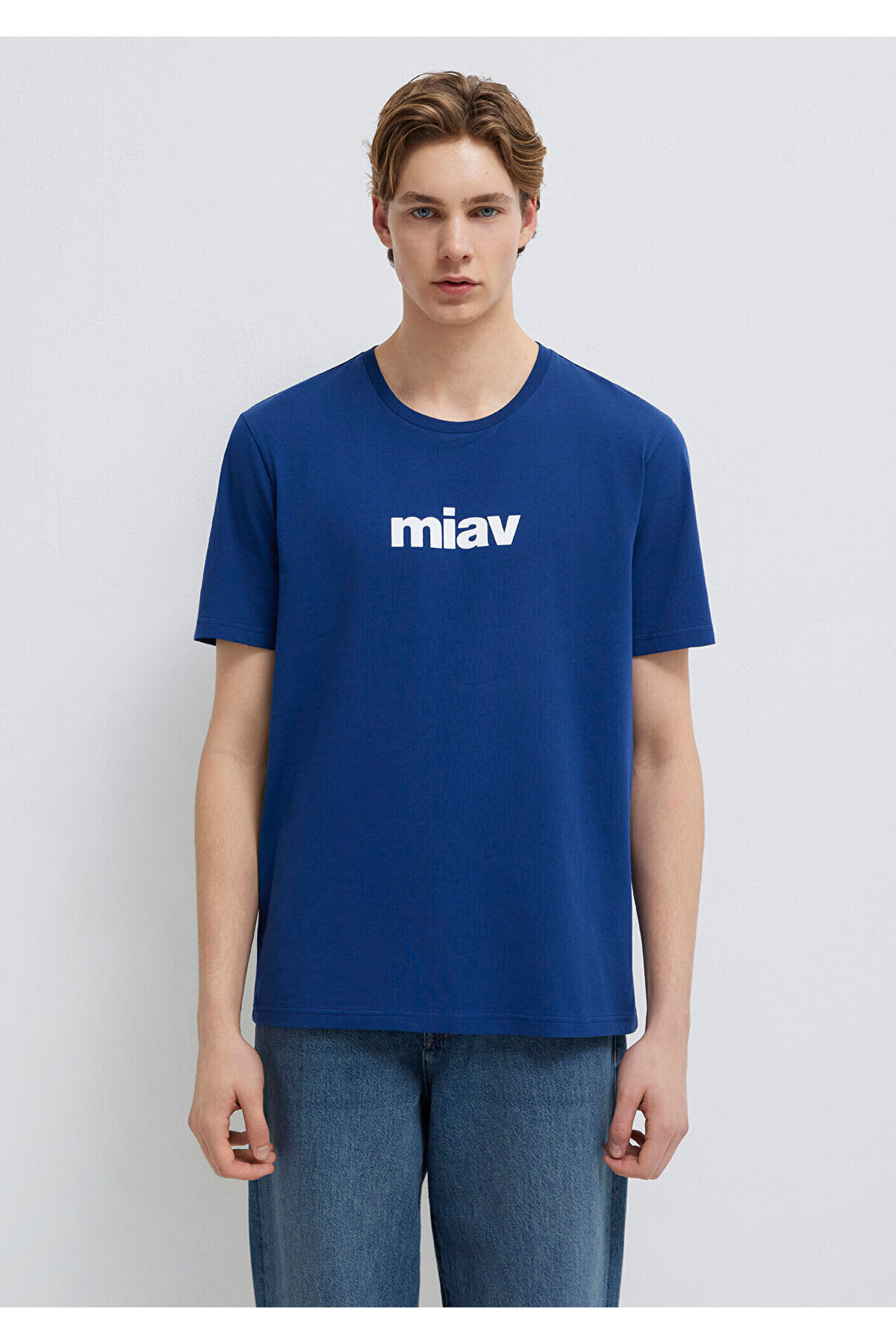 Mavi Miav Baskılı Tişört Regular Fit / Normal Kesim 067153-70722 görsel 3