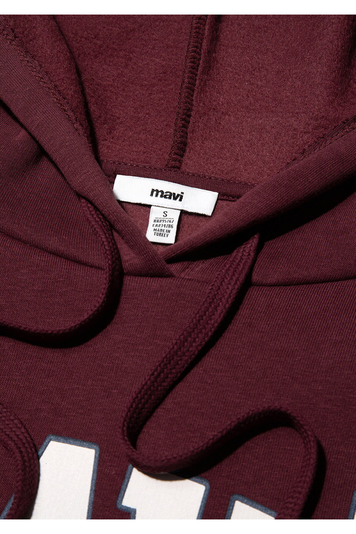 Mavi Logo Baskılı Kapüşonlu Bordo Sweatshirt 1600361-85493 görsel 8