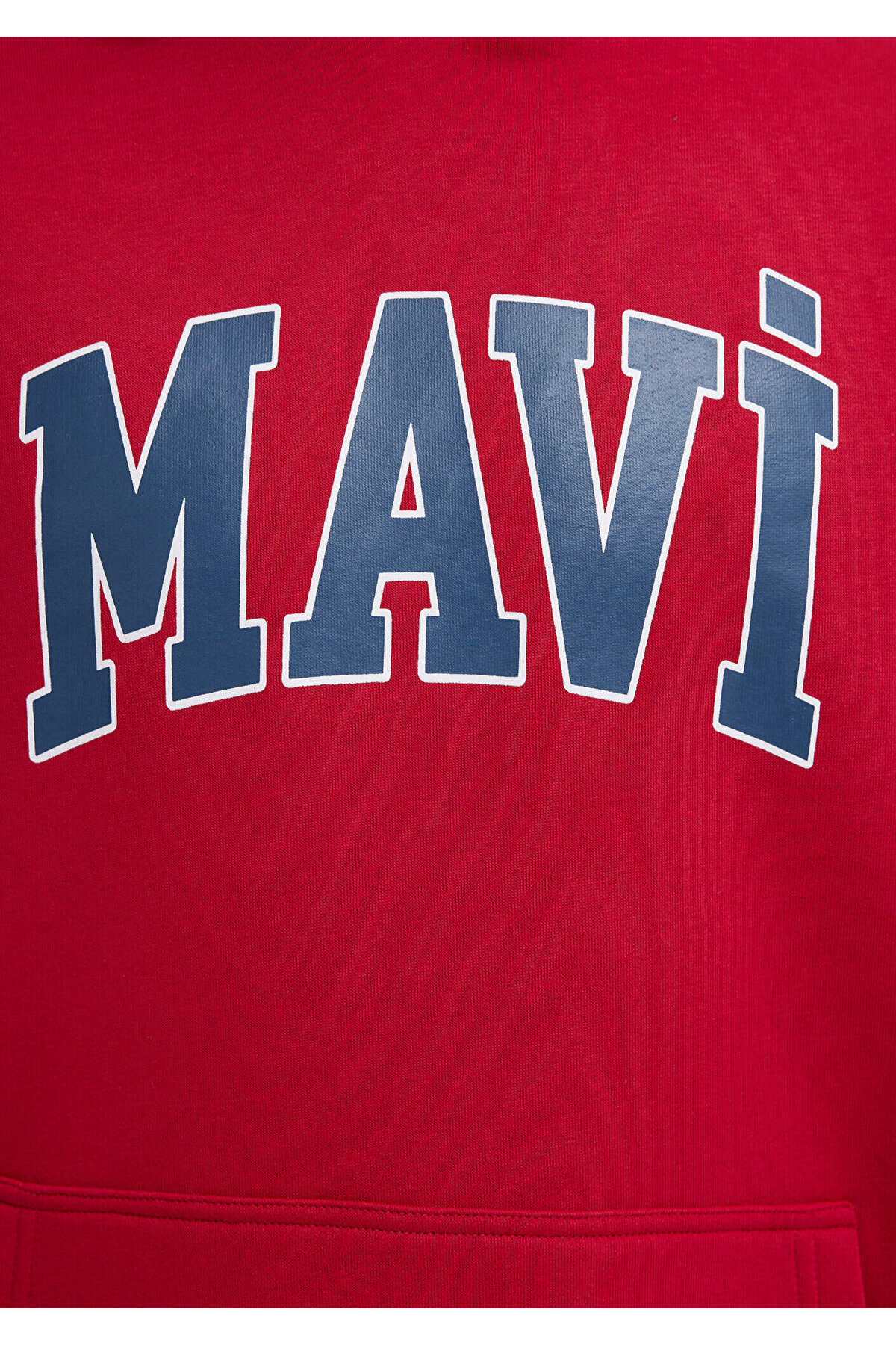 Mavi Logo Baskılı Kapüşonlu Kırmızı Sweatshirt 067149-70464 görsel 7