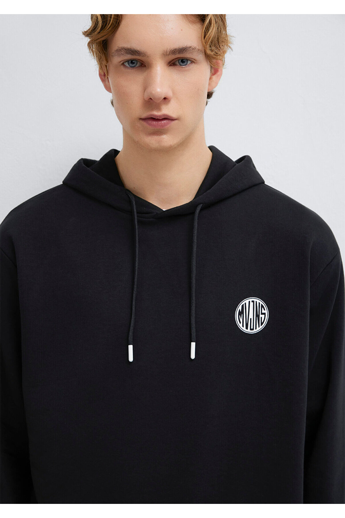 Mavi MVJNS Logo Baskılı Kapüşonlu Siyah Sweatshirt 0611786-900 görsel 7