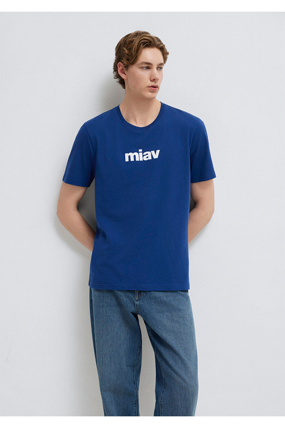 Mavi Miav Baskılı Tişört Regular Fit / Normal Kesim 067153-70722 görsel 2