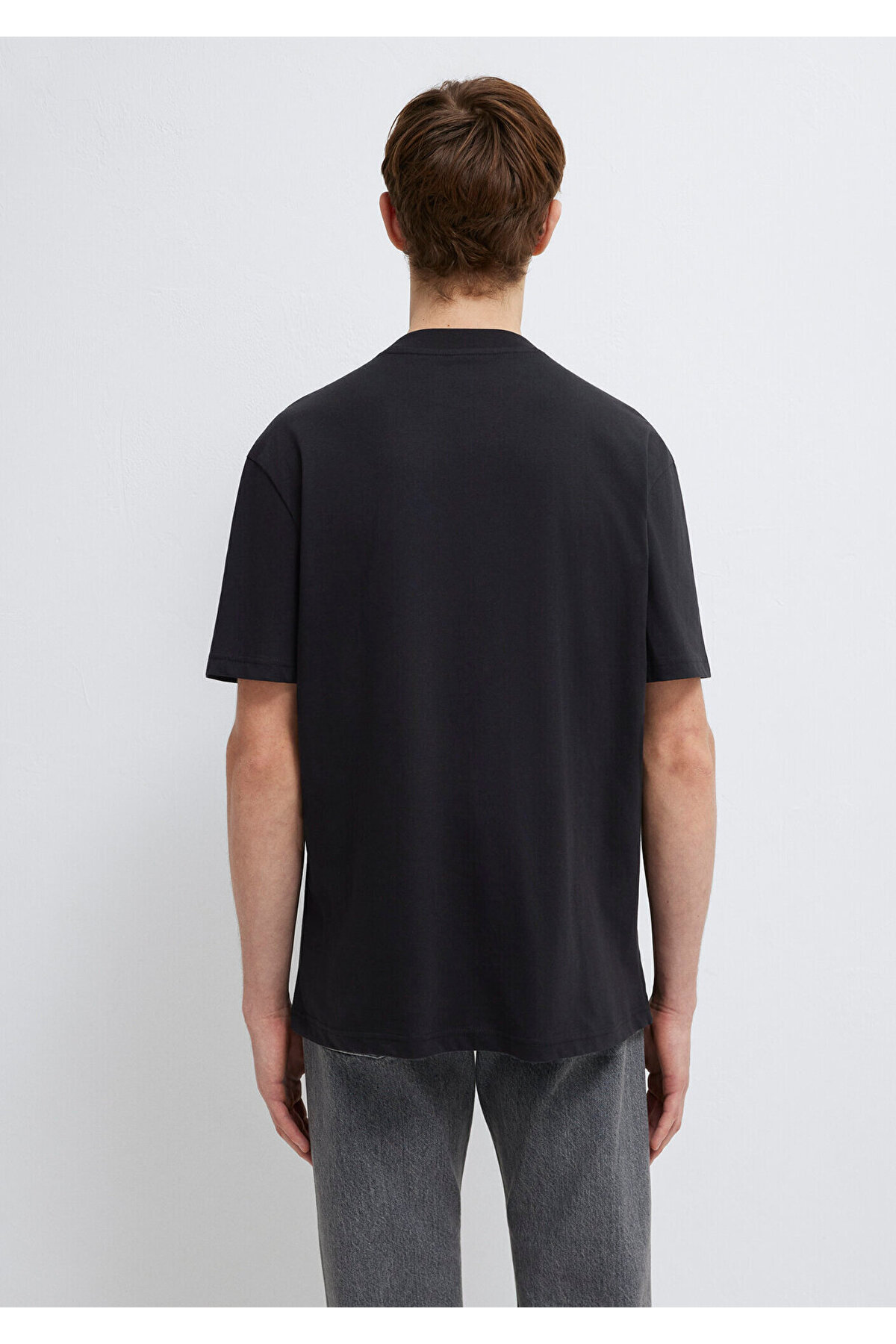 Mavi Logo Baskılı Siyah Basic Tişört Loose Fit / Bol Rahat Kesim 0612216-900 görsel 5