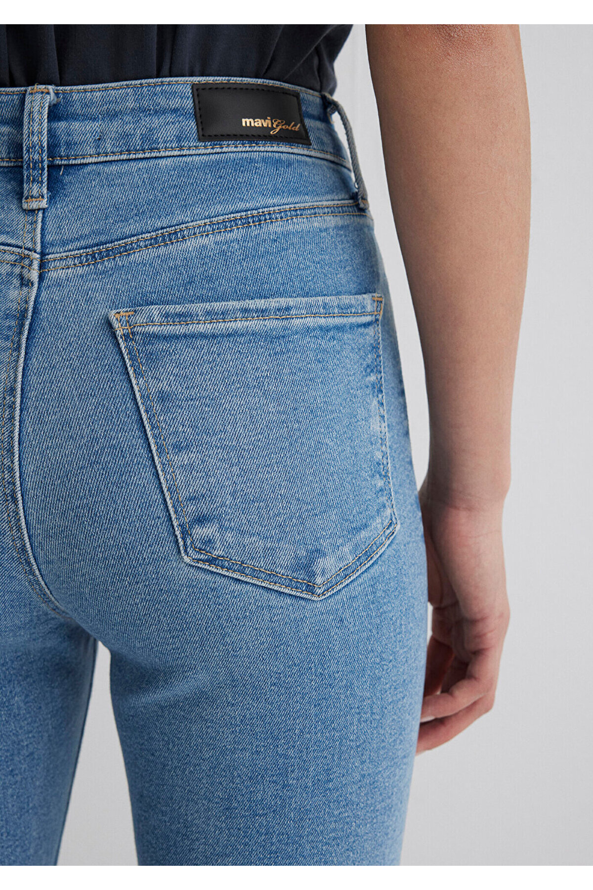 Mavi Serenay Gold Shape Puslu Indigo Mavisi Jean Pantolon 100980-80533 görsel 8