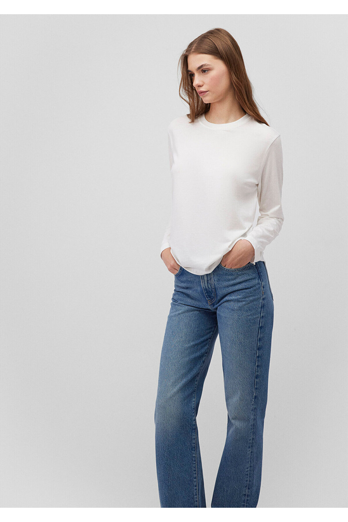 Mavi 2li Uzun Kollu Siyah Basic Tişört Loose Fit / Bol Rahat Kesim 1613039-900 görsel 5