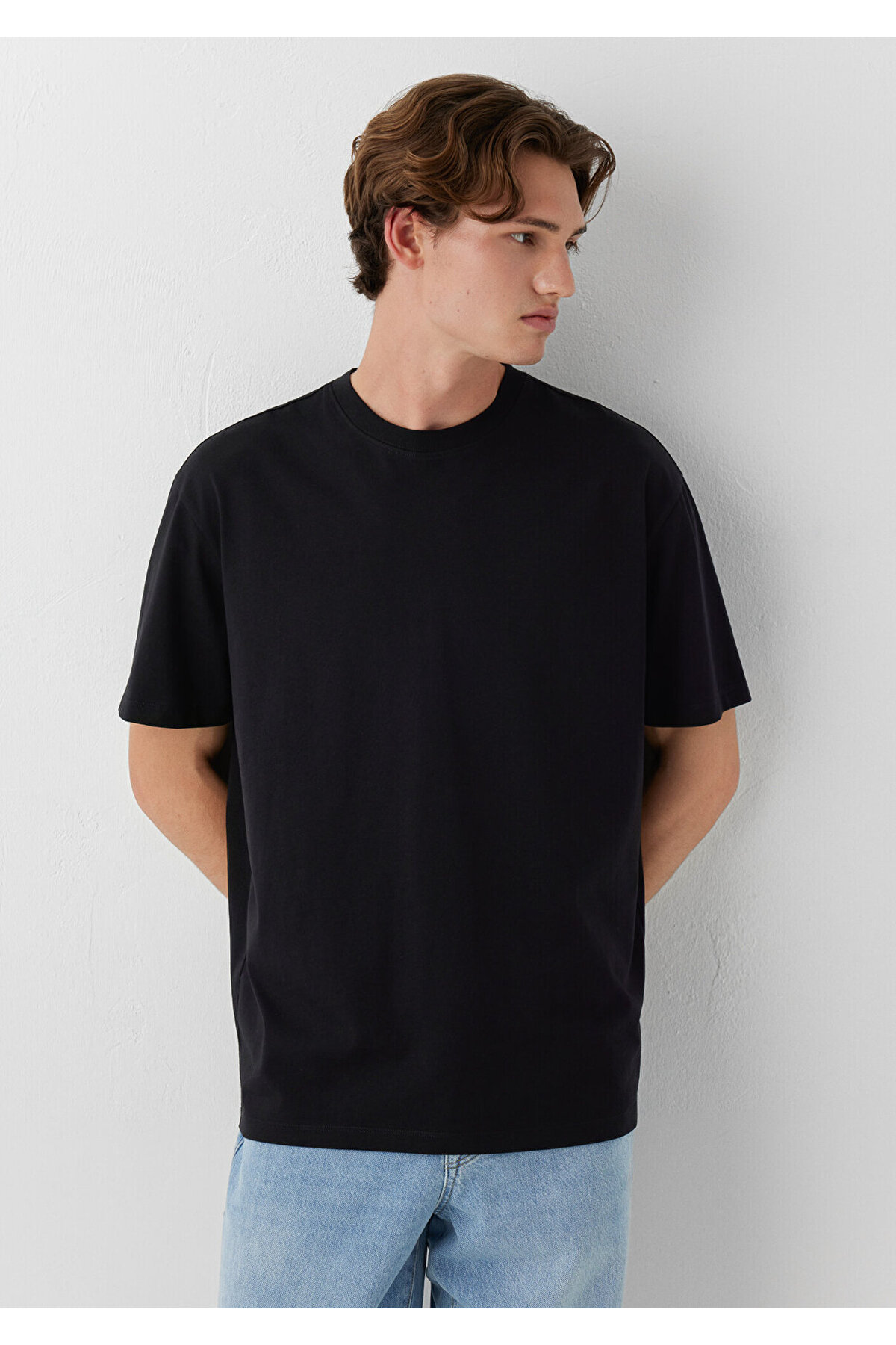 Mavi Siyah Basic Tişört Loose Fit / Bol Rahat Kesim 066249-900 görsel 2