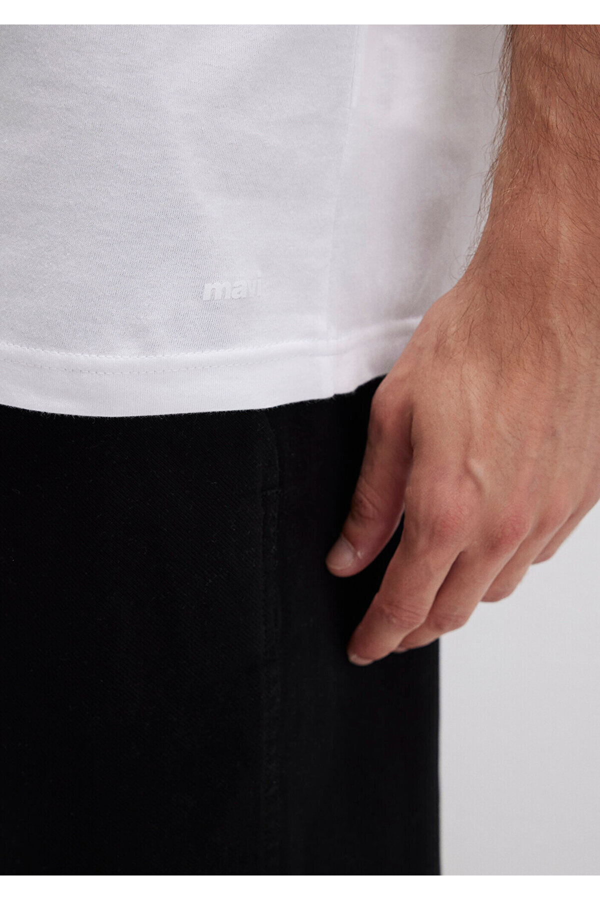 Mavi Beyaz Basic Tişört Slim Fit / Dar Kesim 065574-620 görsel 7